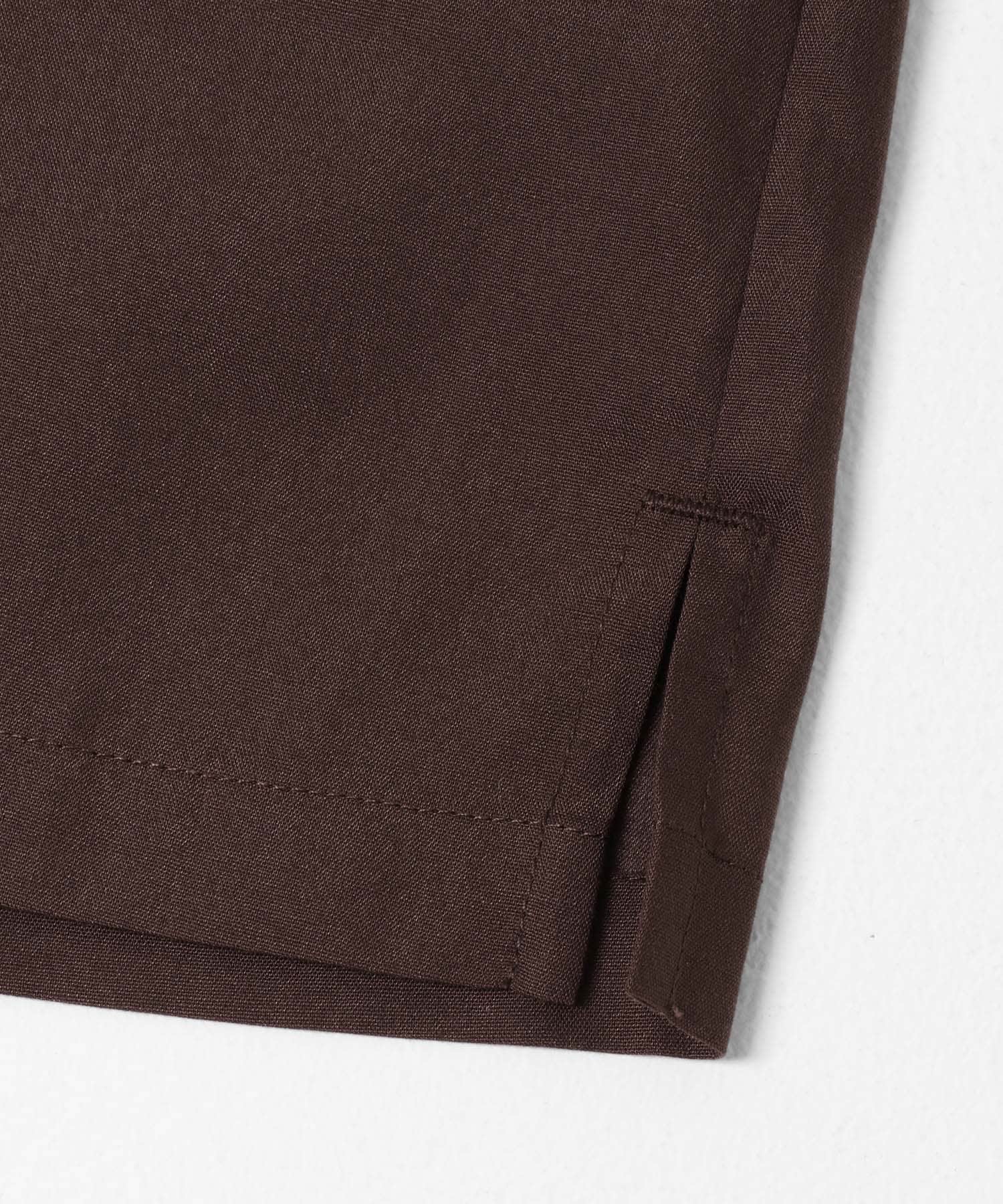 『イージーケア』シアースキッパーショートスリーブシャツ BROWN M