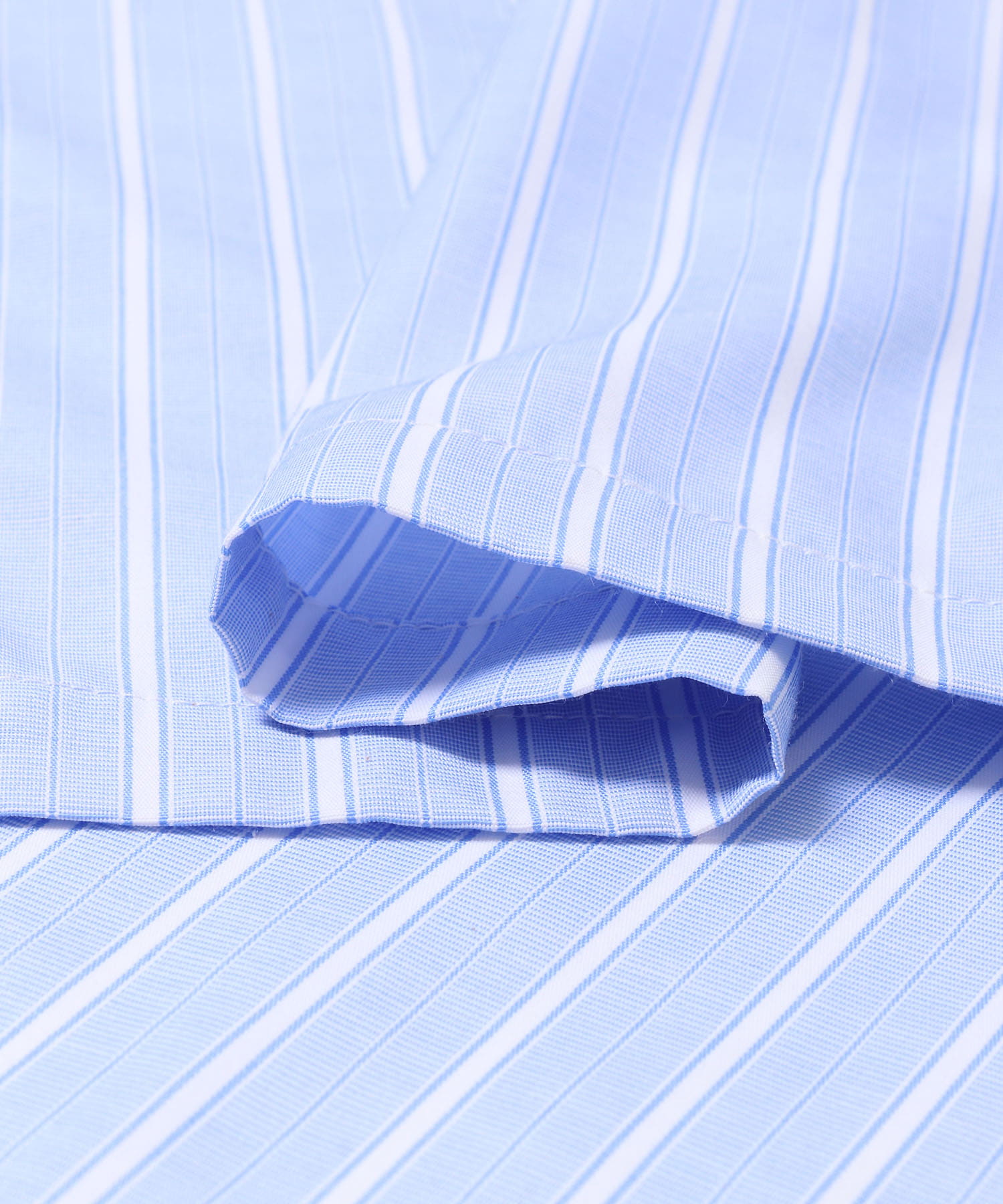 『イージーケア』シアースキッパーショートスリーブシャツ BLU STRIPE M