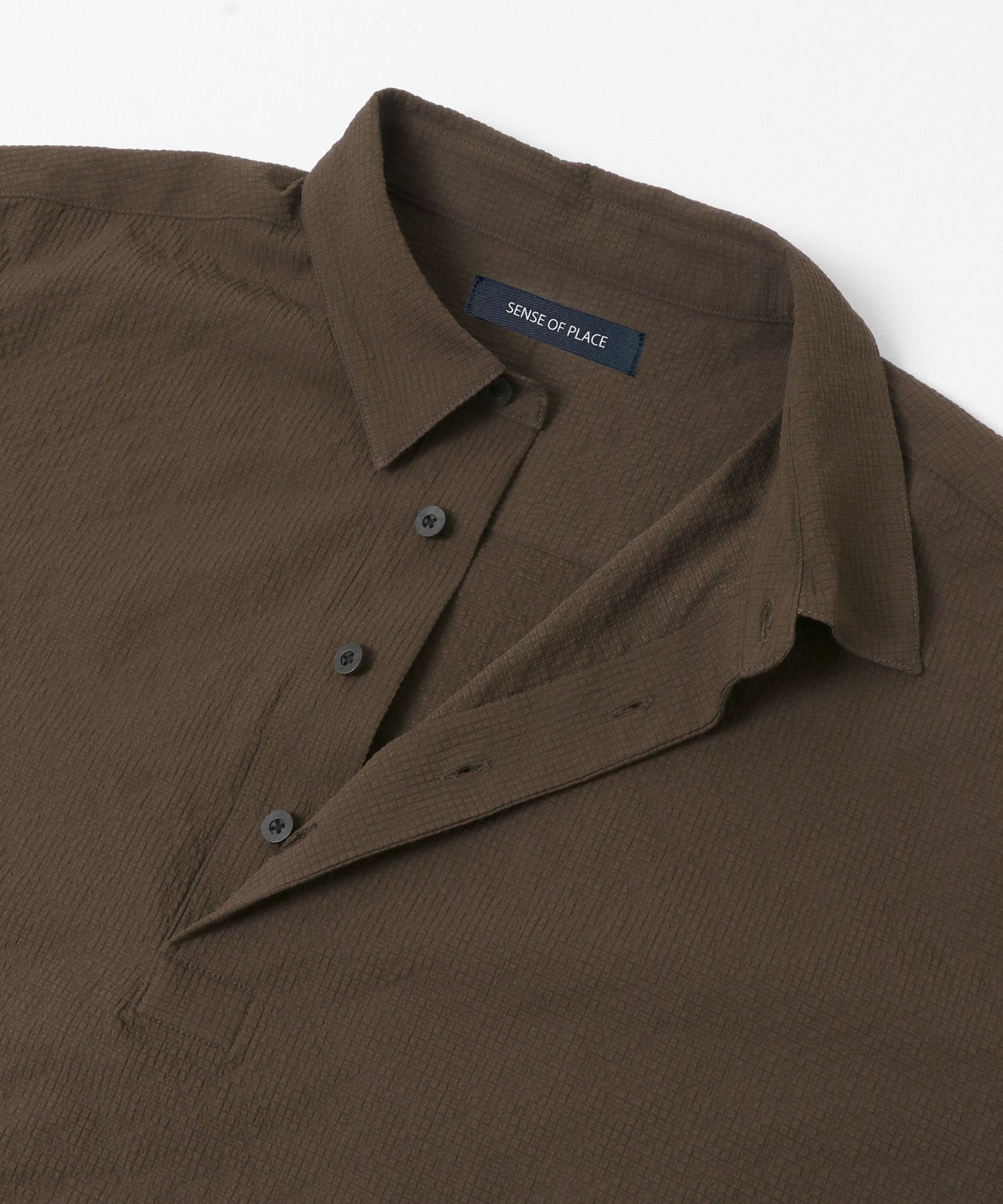 ルーズドロストプルオーバーシャツ BROWN M