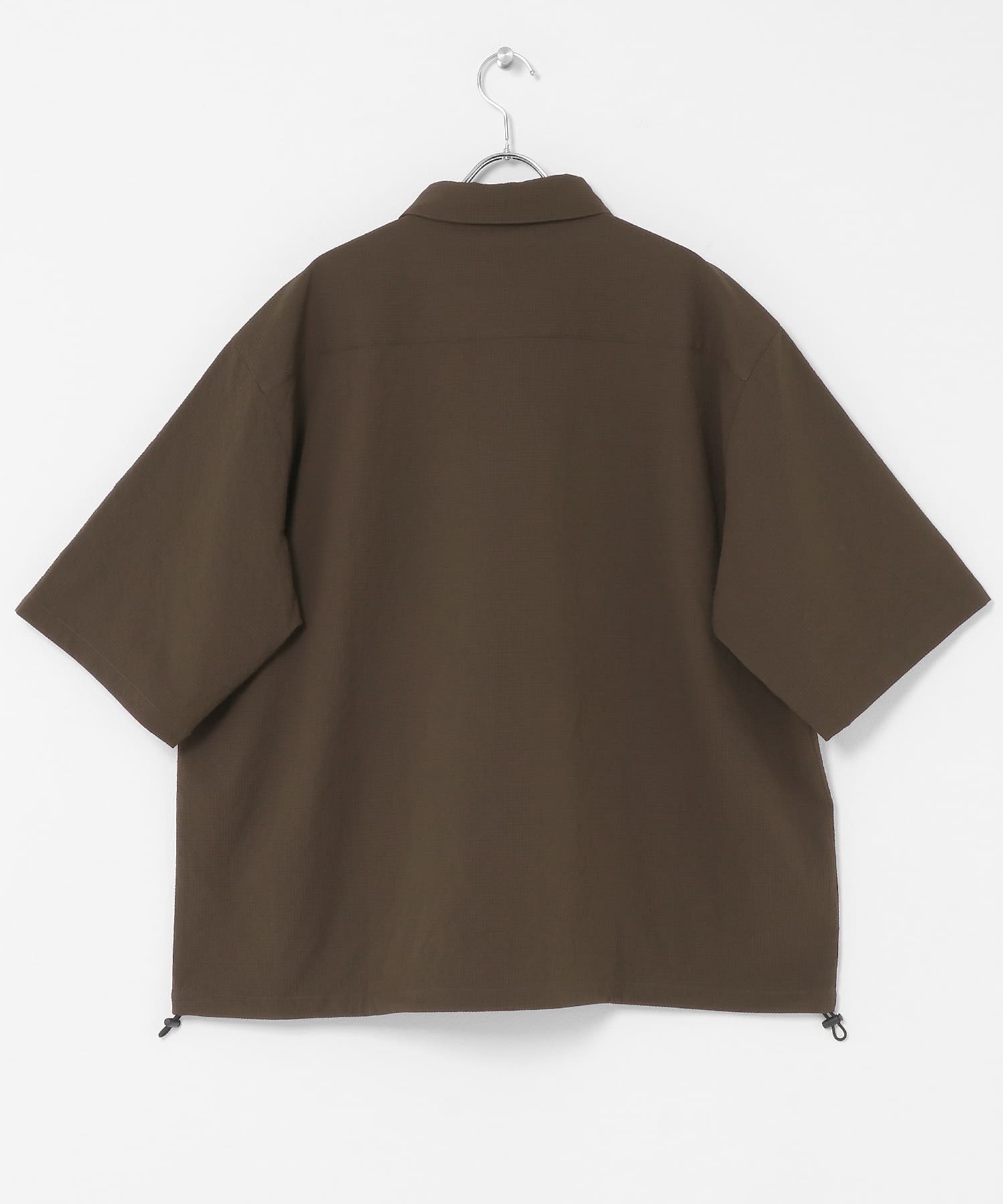ルーズドロストプルオーバーシャツ BROWN M