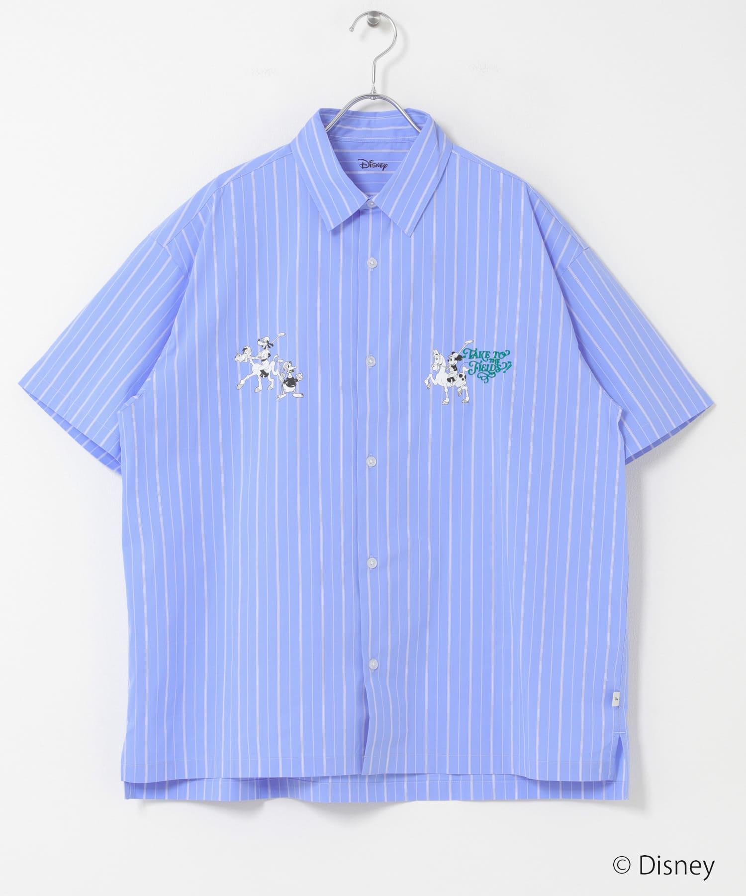 別注/Disney/ストライプシャツ BLUE M
