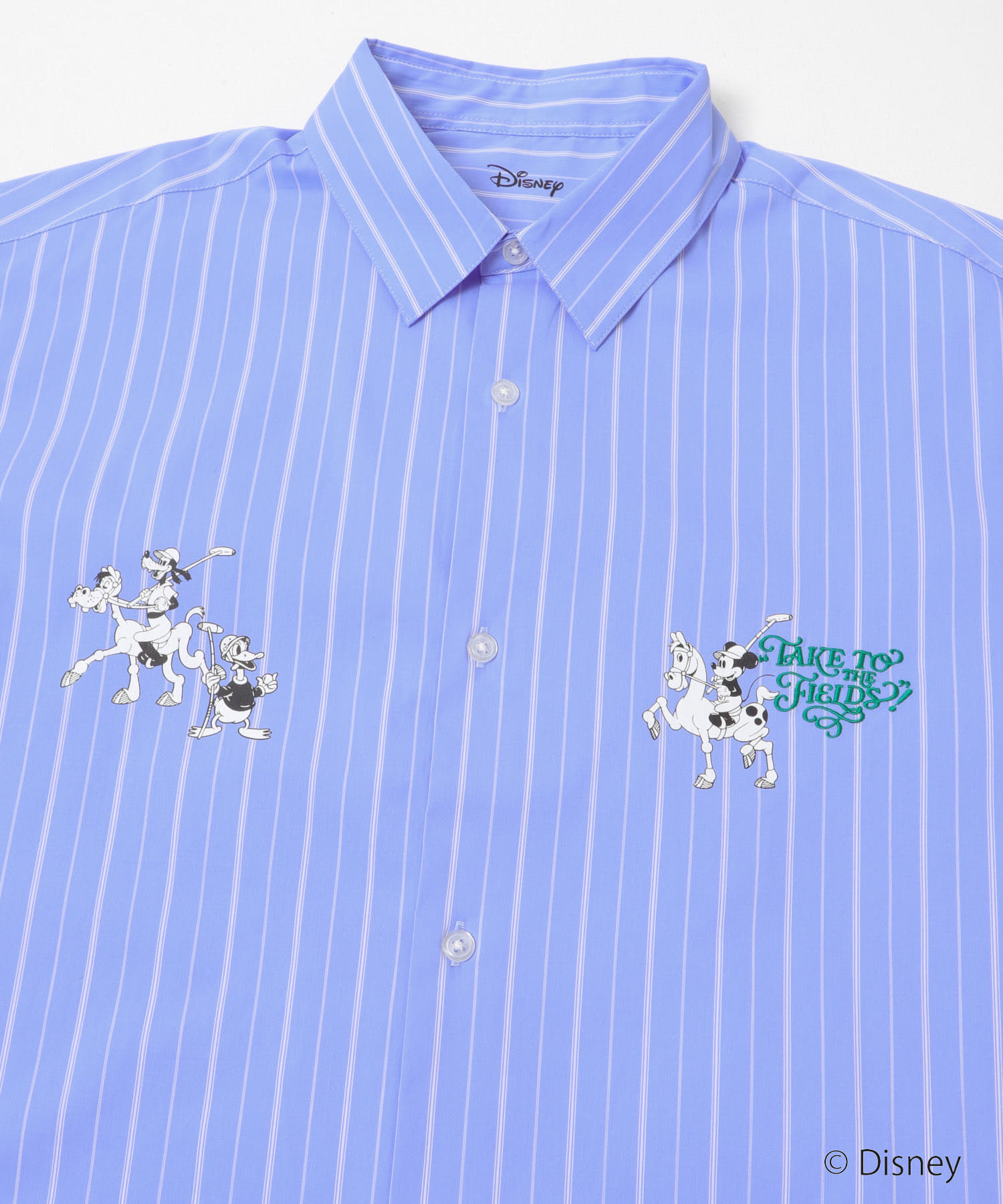 別注/Disney/ストライプシャツ BLUE M
