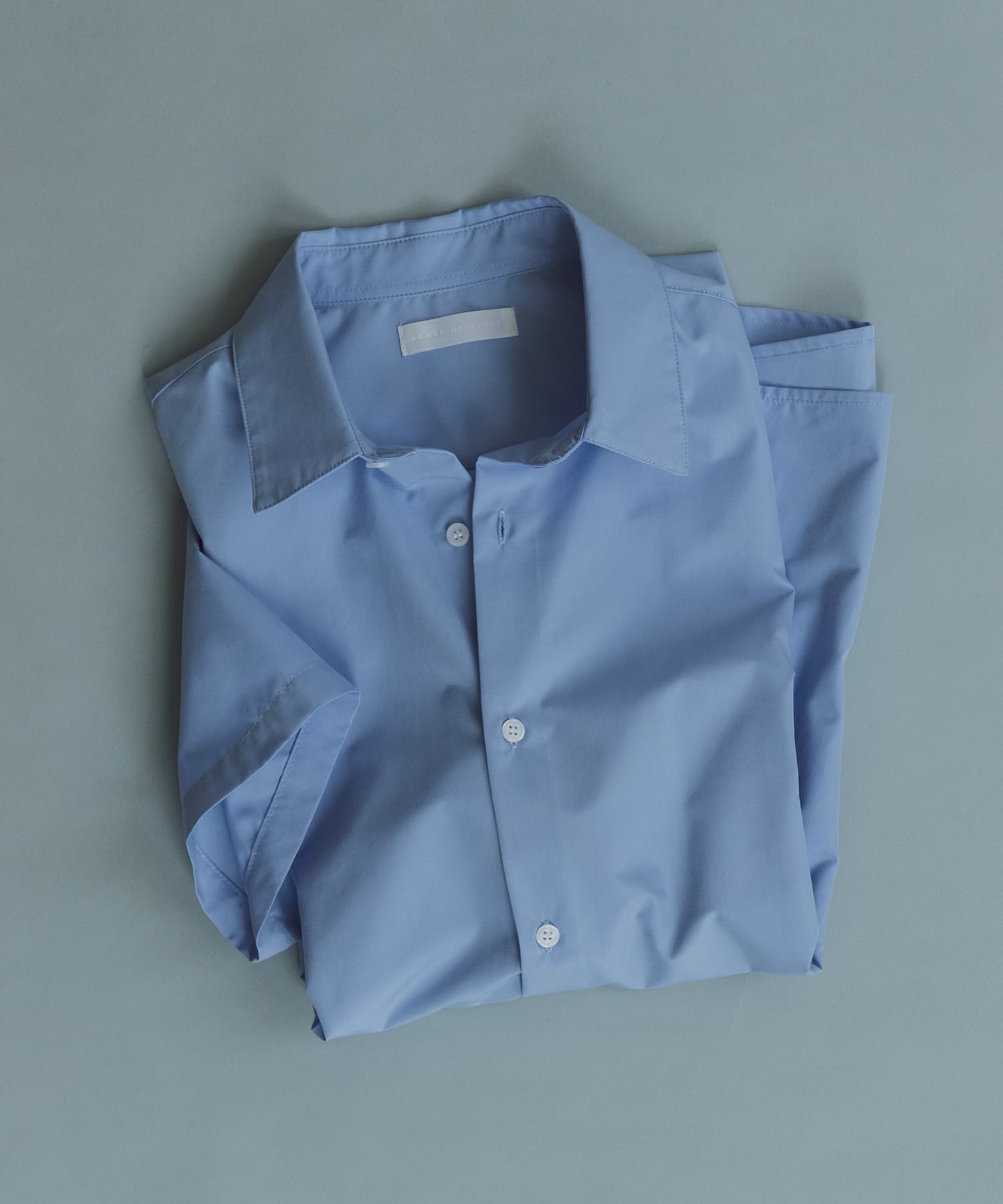 『イージーケア/速乾/接触冷感』コンフォートレギュラーカラーショートスリーブシャツ L.BLUE M