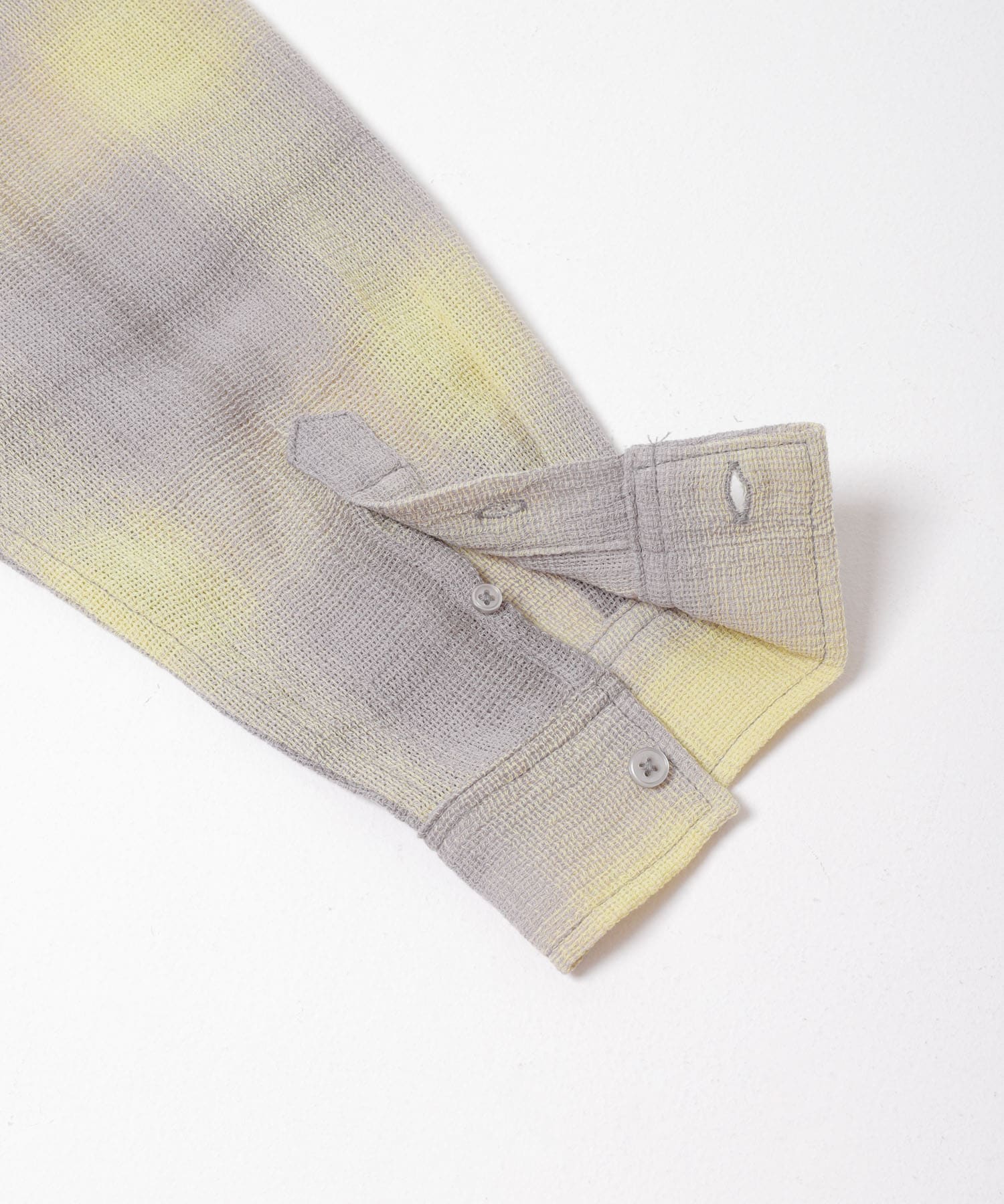 オンブレーチェックレギュラーカラーシャツ YELLOW M