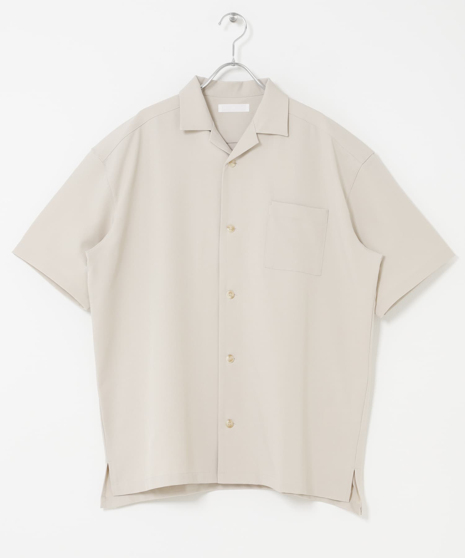 『速乾』ドライタッチオープンカラールーズショートスリーブシャツ GREIGE S