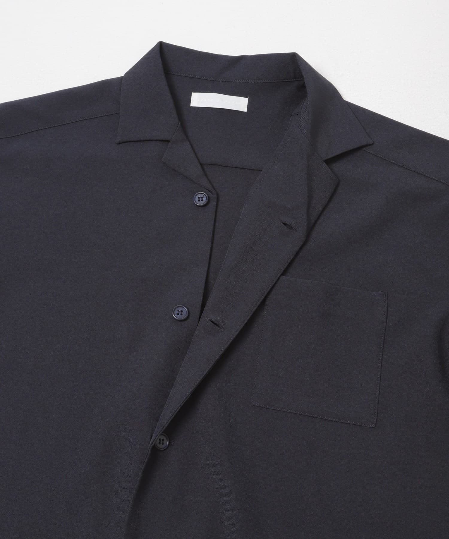 『速乾』ドライタッチオープンカラールーズショートスリーブシャツ NAVY S