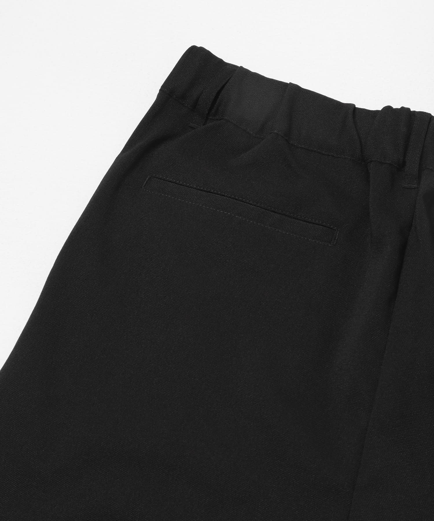 『イージーケア/速乾』リネンライクタックワイドスラックス BLACK M
