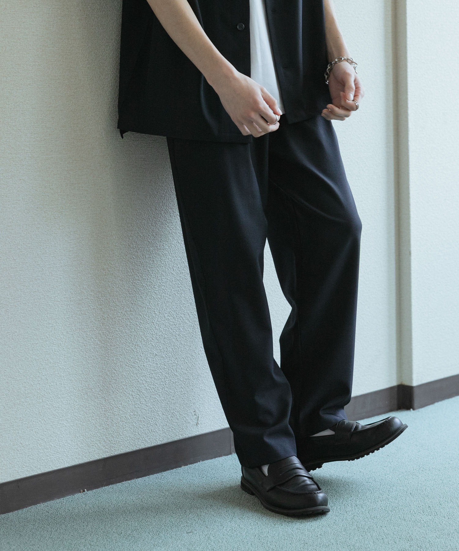 『速乾』ドライタッチ2タックテーパードパンツ