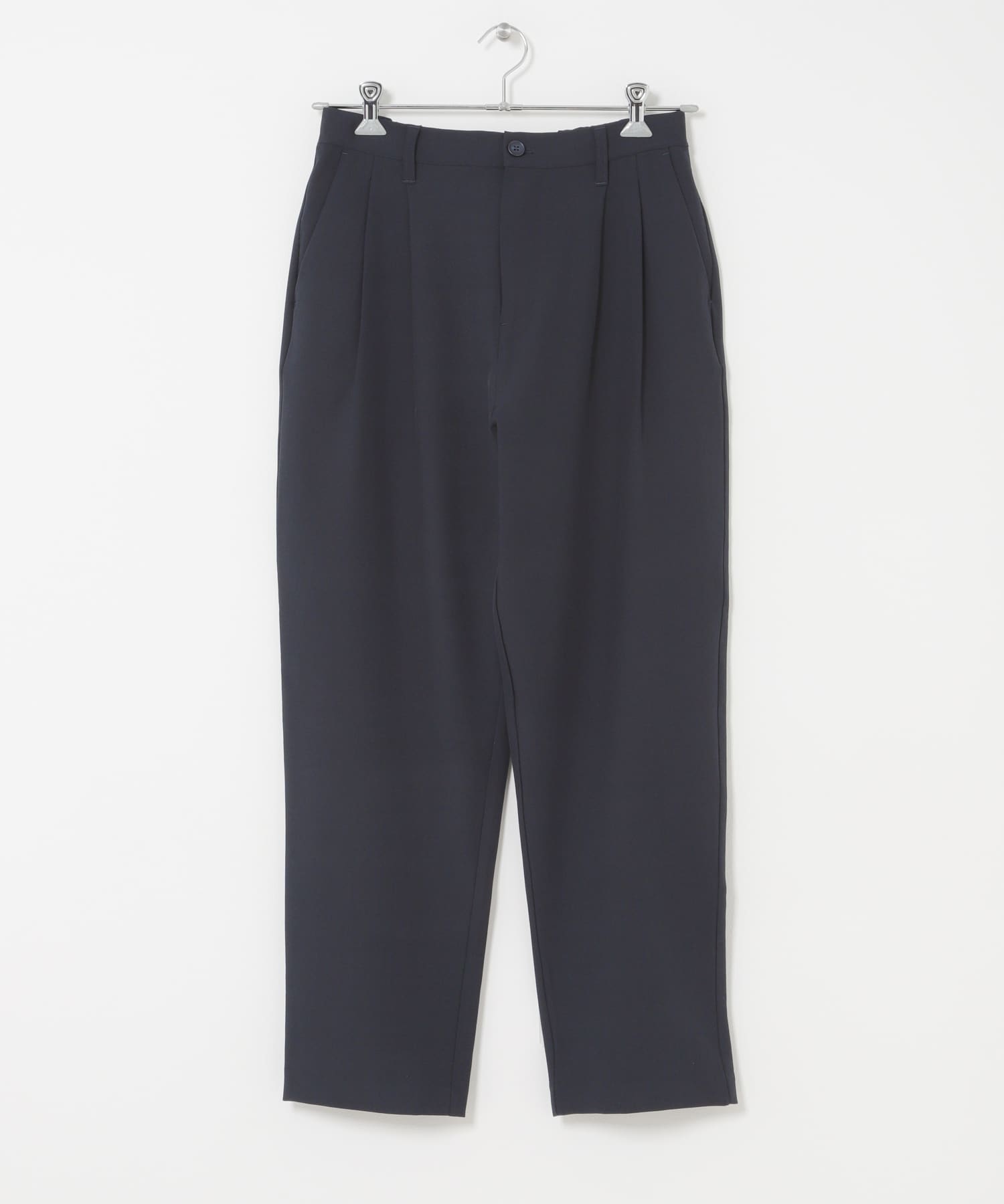 『速乾』ドライタッチ2タックテーパードパンツ NAVY S