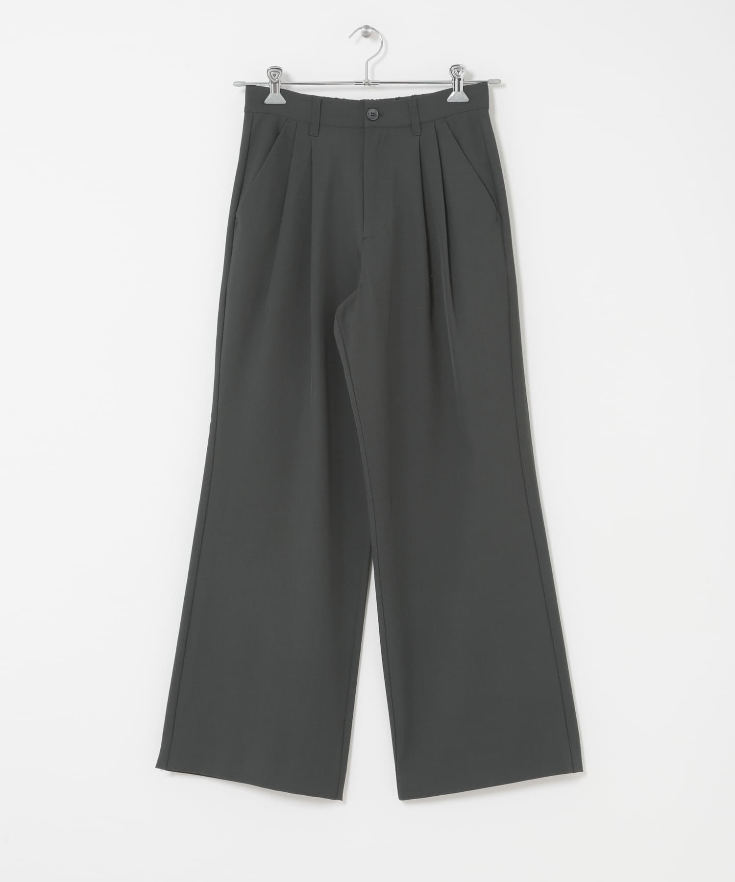 『速乾』ドライタッチ2タックワイドパンツ CHARCOAL S