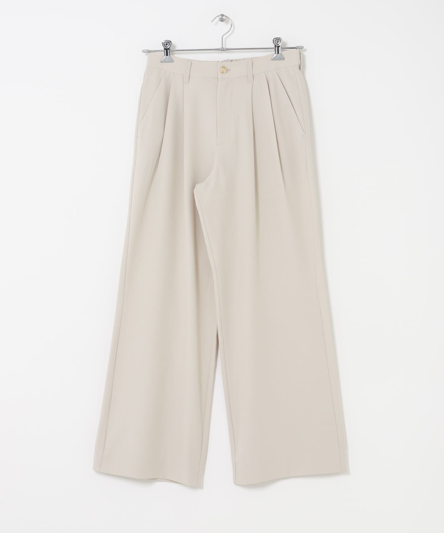 『速乾』ドライタッチ2タックワイドパンツ GREIGE S