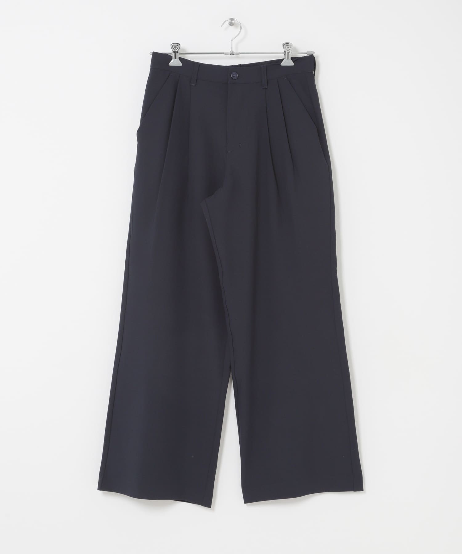 『速乾』ドライタッチ2タックワイドパンツ NAVY S