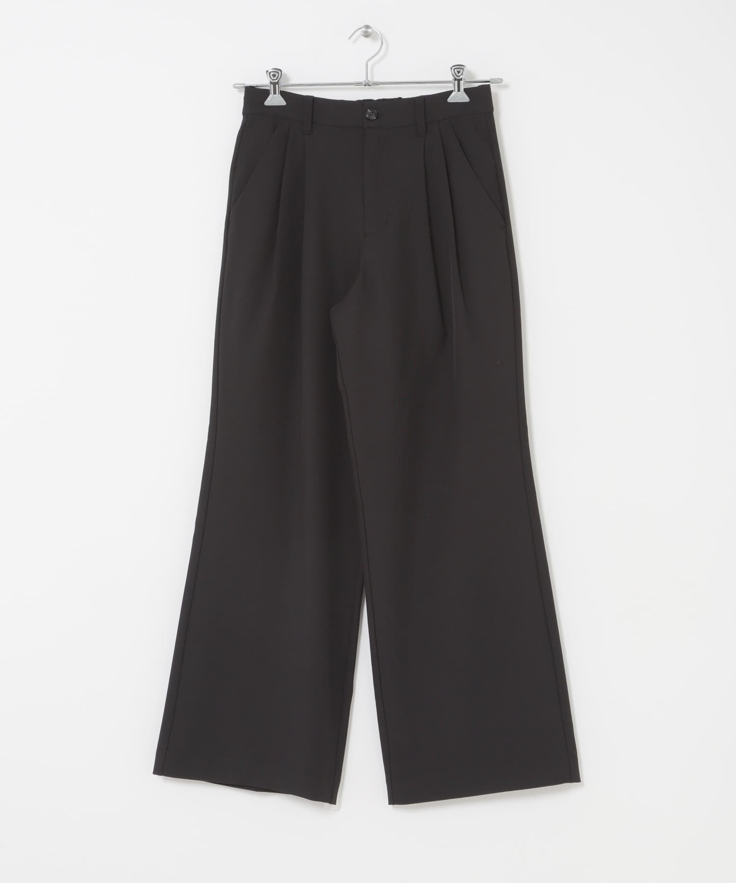 『速乾』ドライタッチ2タックワイドパンツ BLACK S
