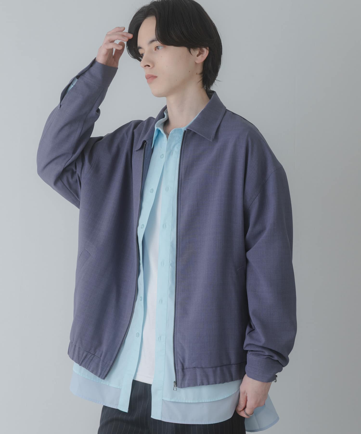 『UR TECH DRYLUXE』リネンライクジップブルゾン