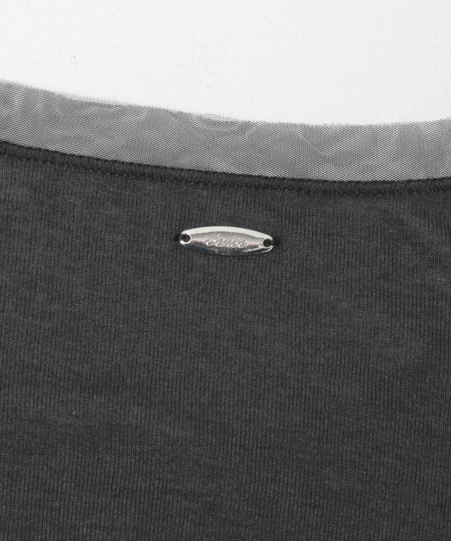 チュールシアーレイヤードカットカーディガン CHARCOAL One