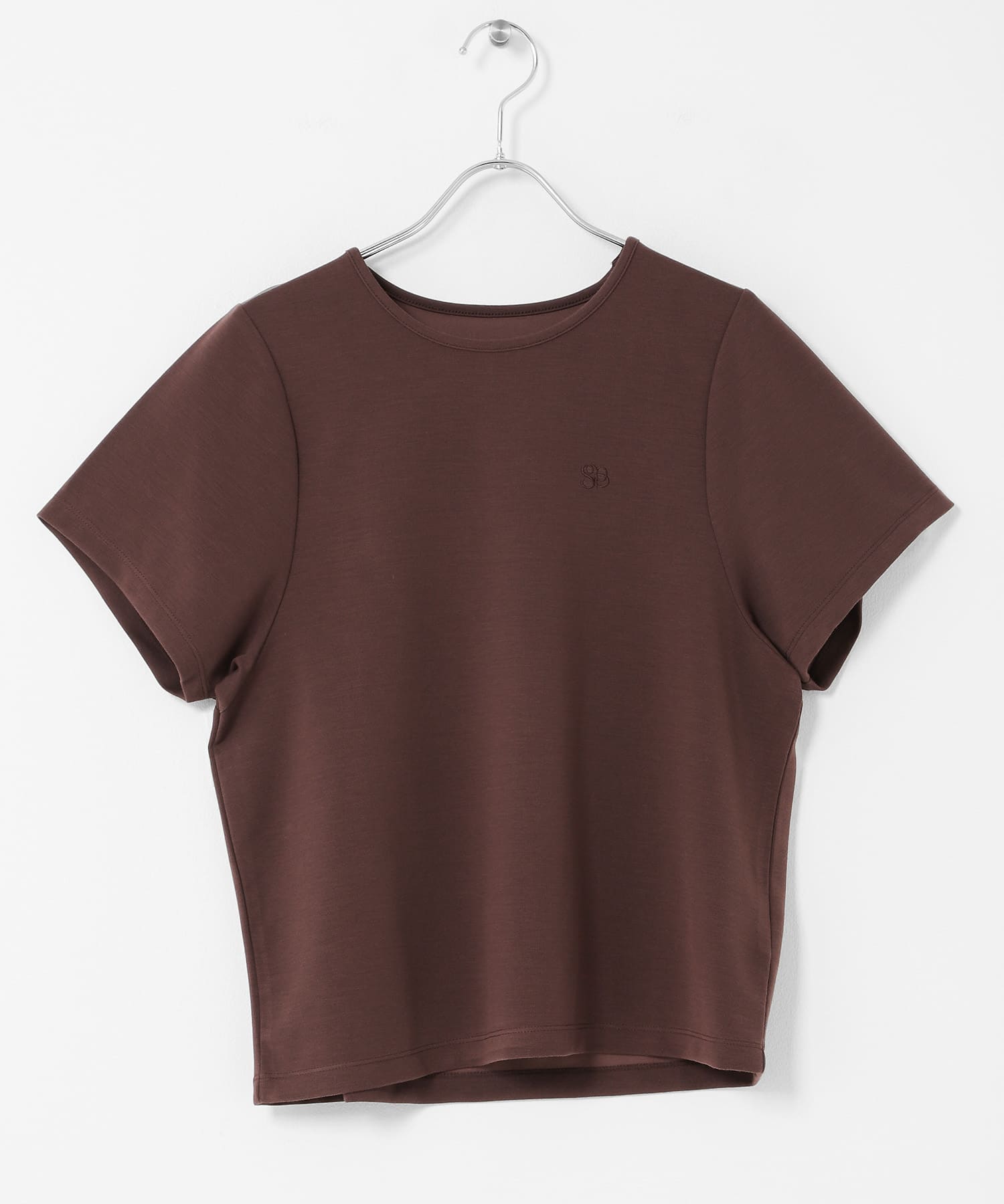 汗ジミ防止コクーンスリーブクルーネックTシャツ BROWN One