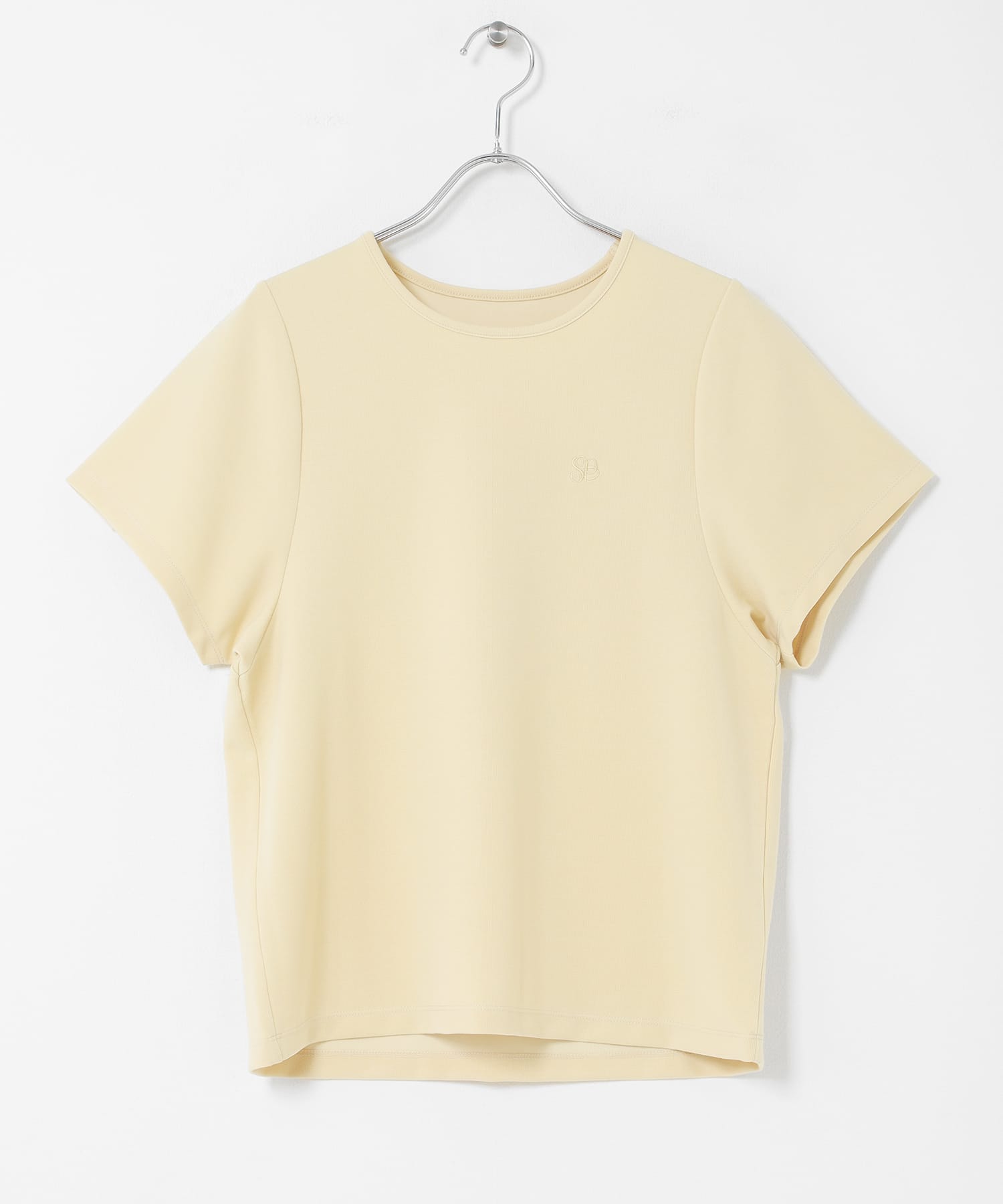 汗ジミ防止コクーンスリーブクルーネックTシャツ Y.BEIGE One