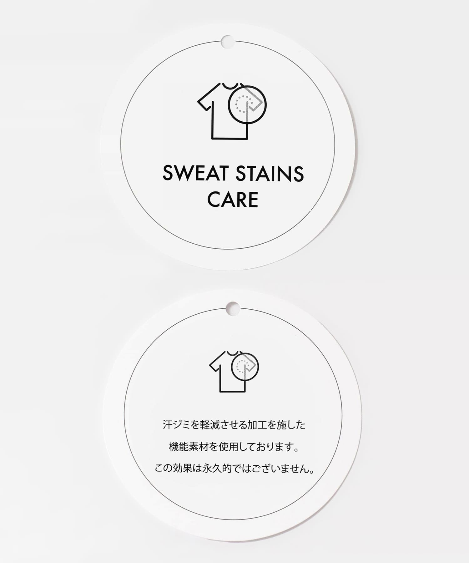 汗ジミ防止コクーンスリーブクルーネックTシャツ BLACK One