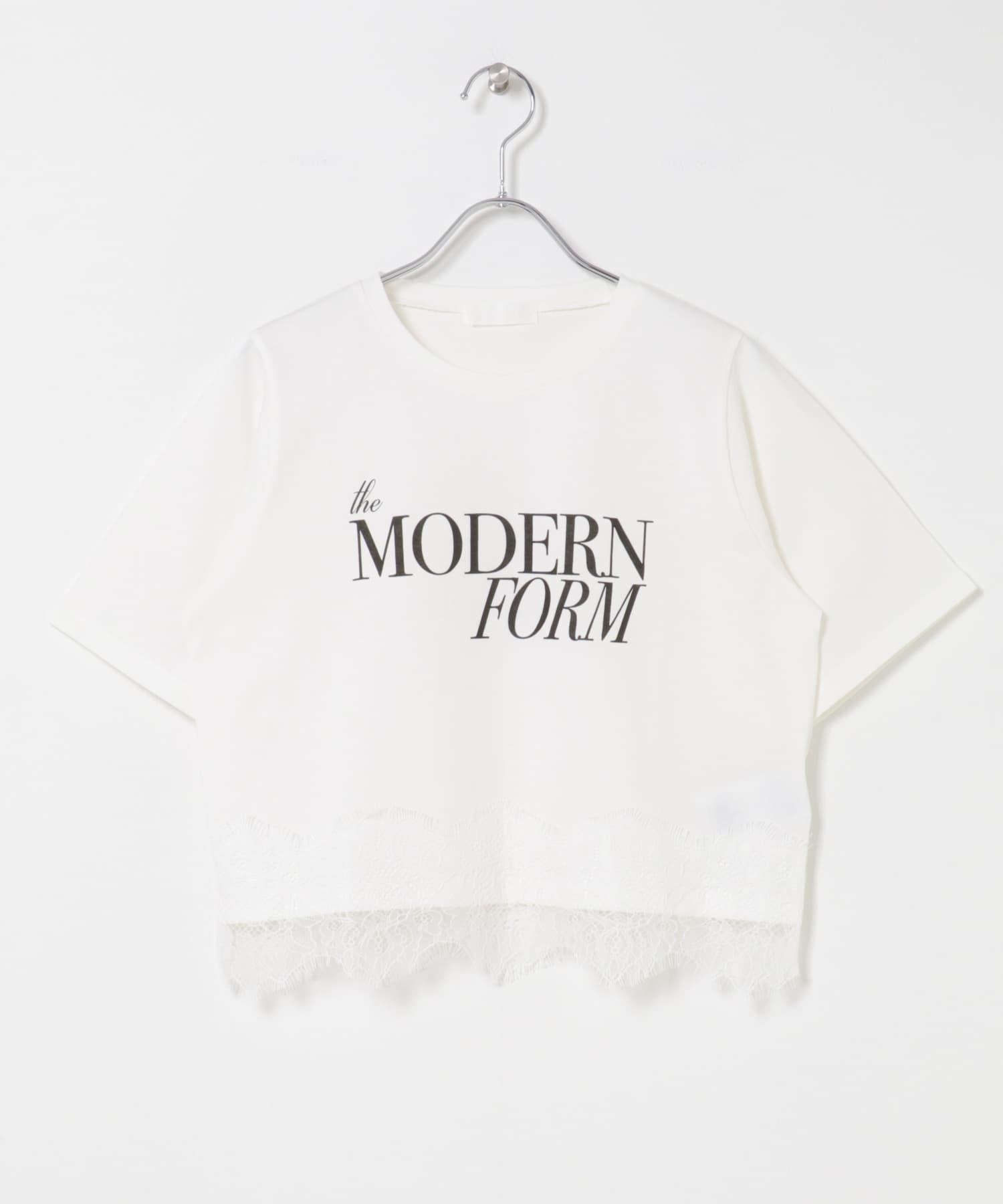 クロップドレースロゴTシャツ(半袖) OFF WHITE One