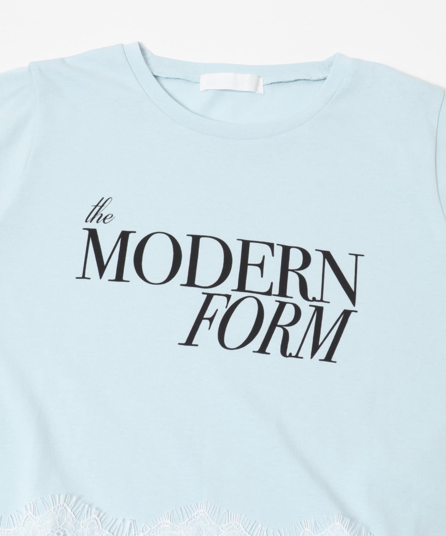 クロップドレースロゴTシャツ(半袖) L.BLUE One