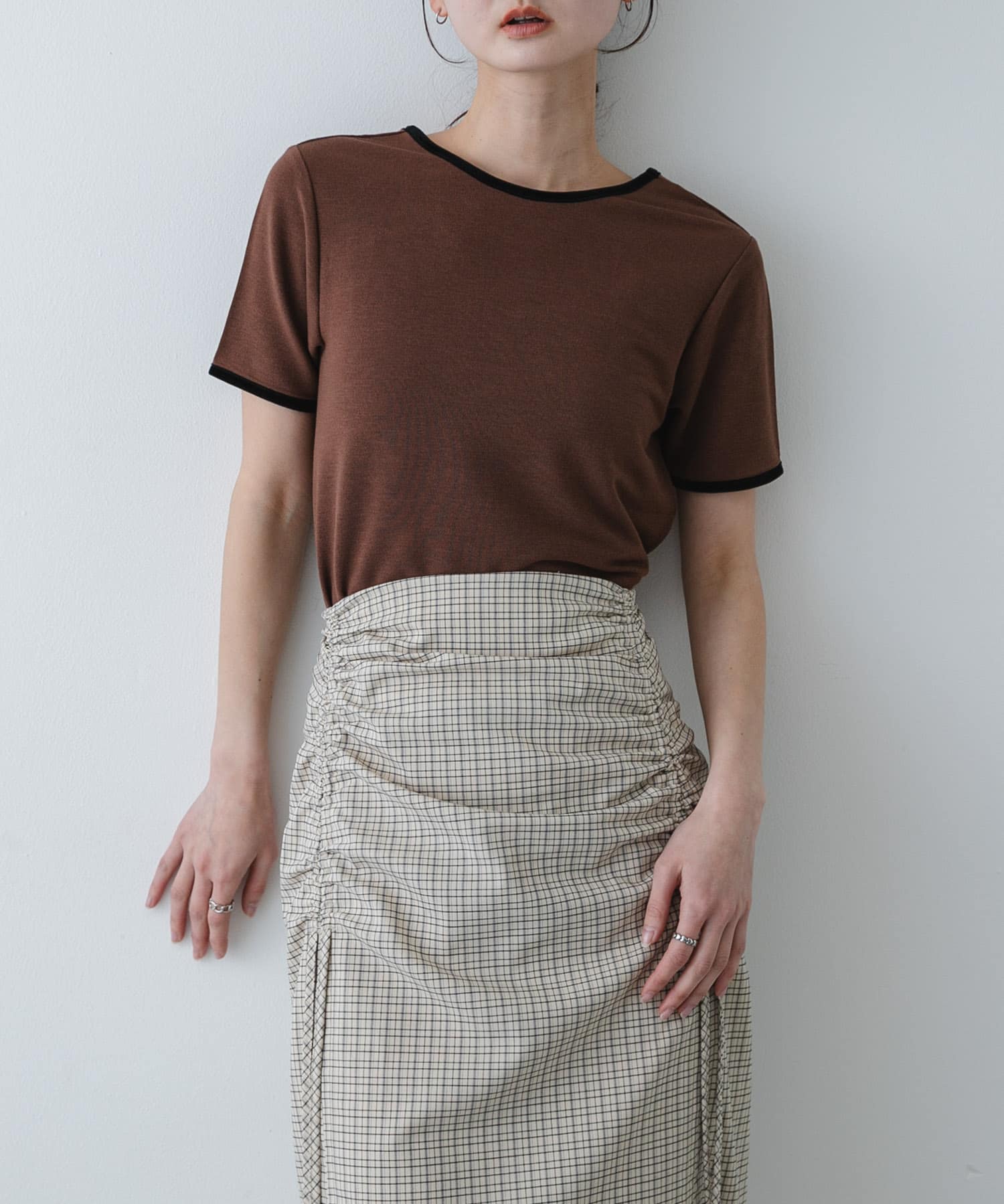 バックオープンリンガーTシャツ(半袖)