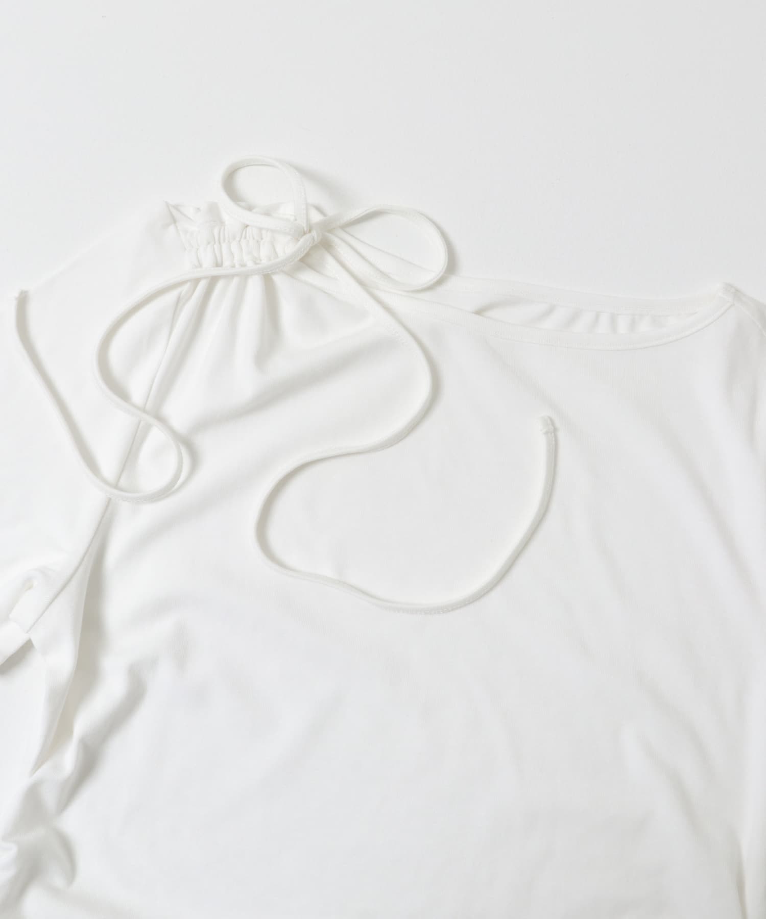 アシメデザインTシャツ(半袖) OFF WHITE One