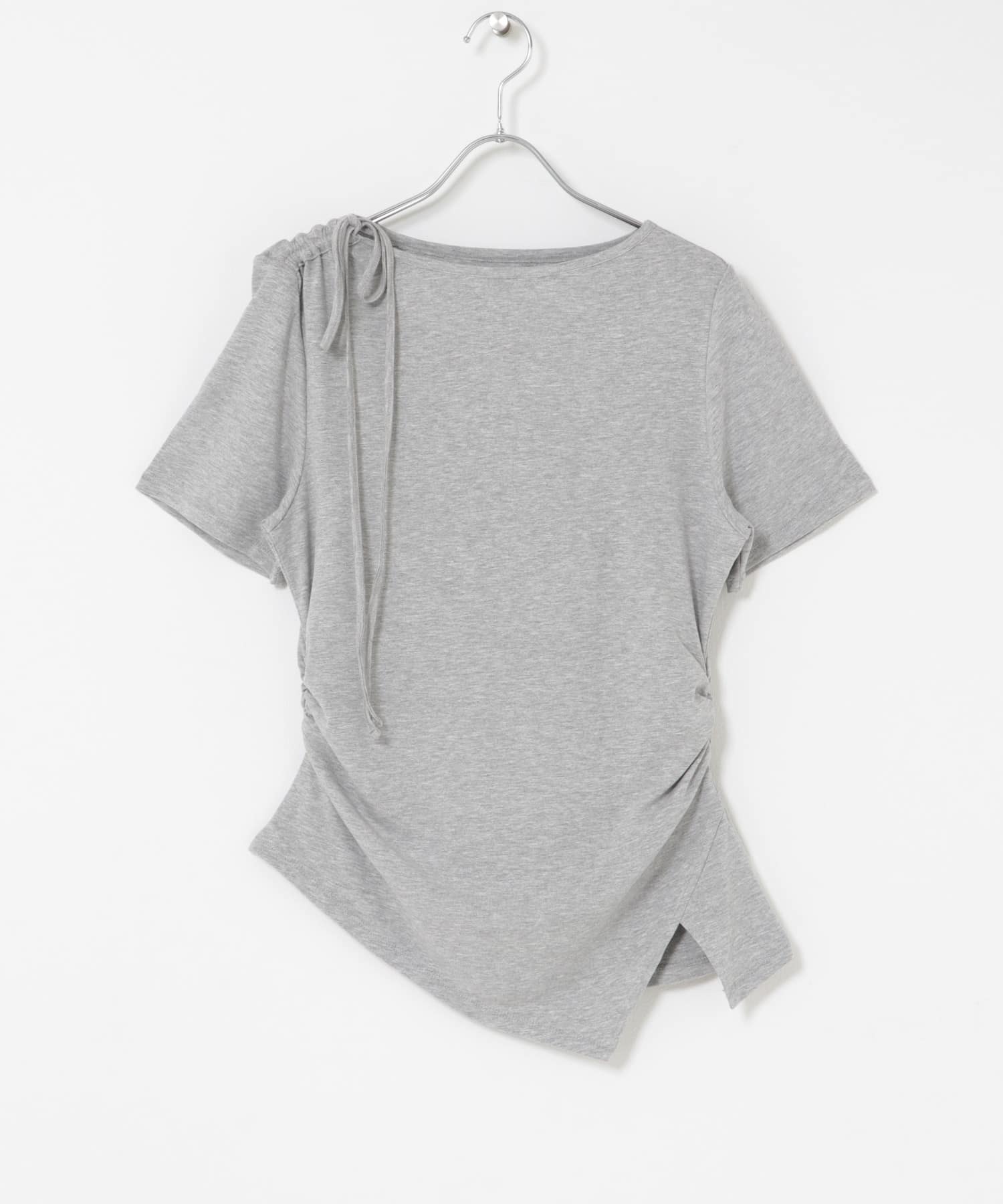 アシメデザインTシャツ(半袖) GRAY One