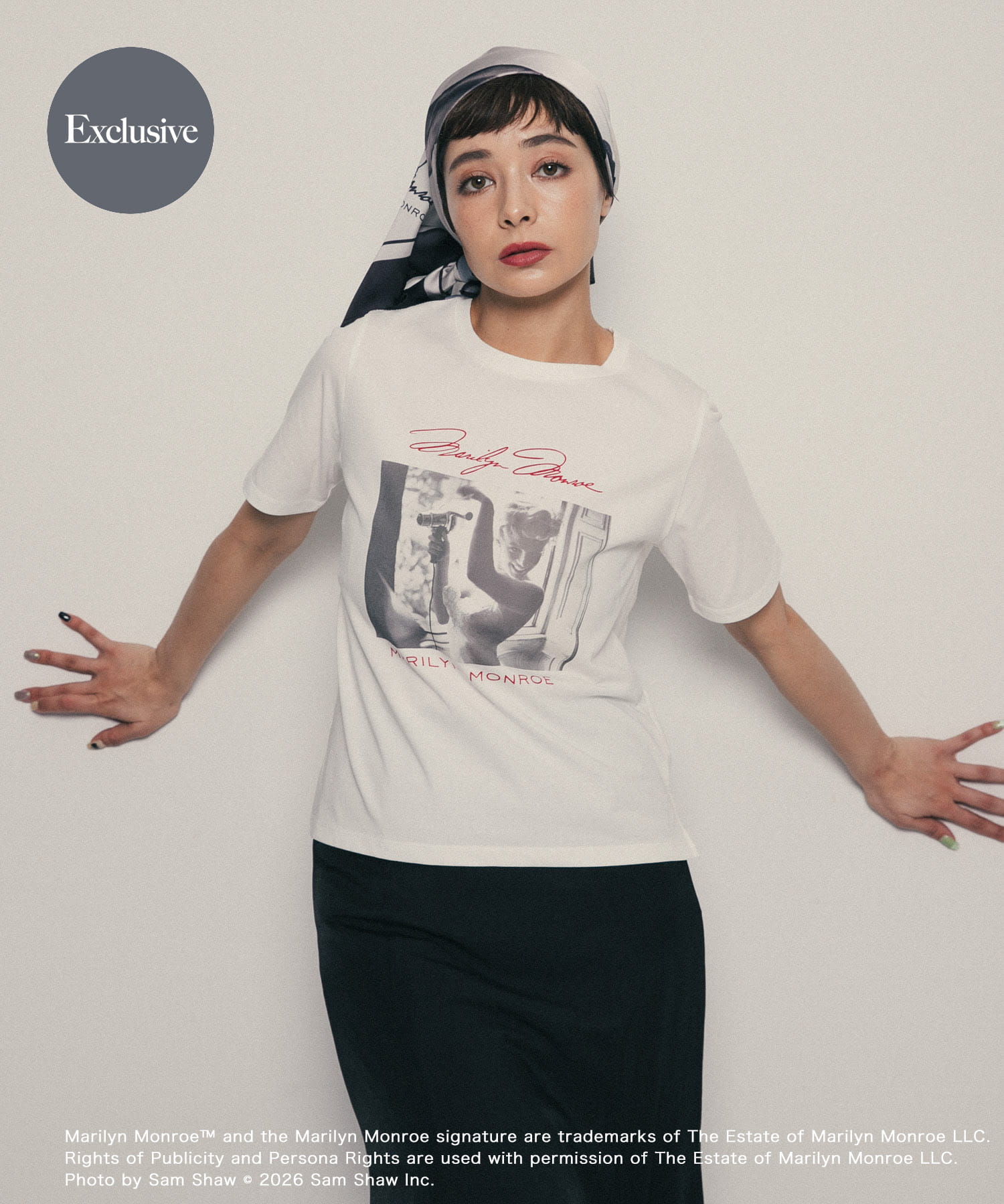 『別注』MARILYNMONROE×SENSE OF PLACE　グラフィックTシャツ