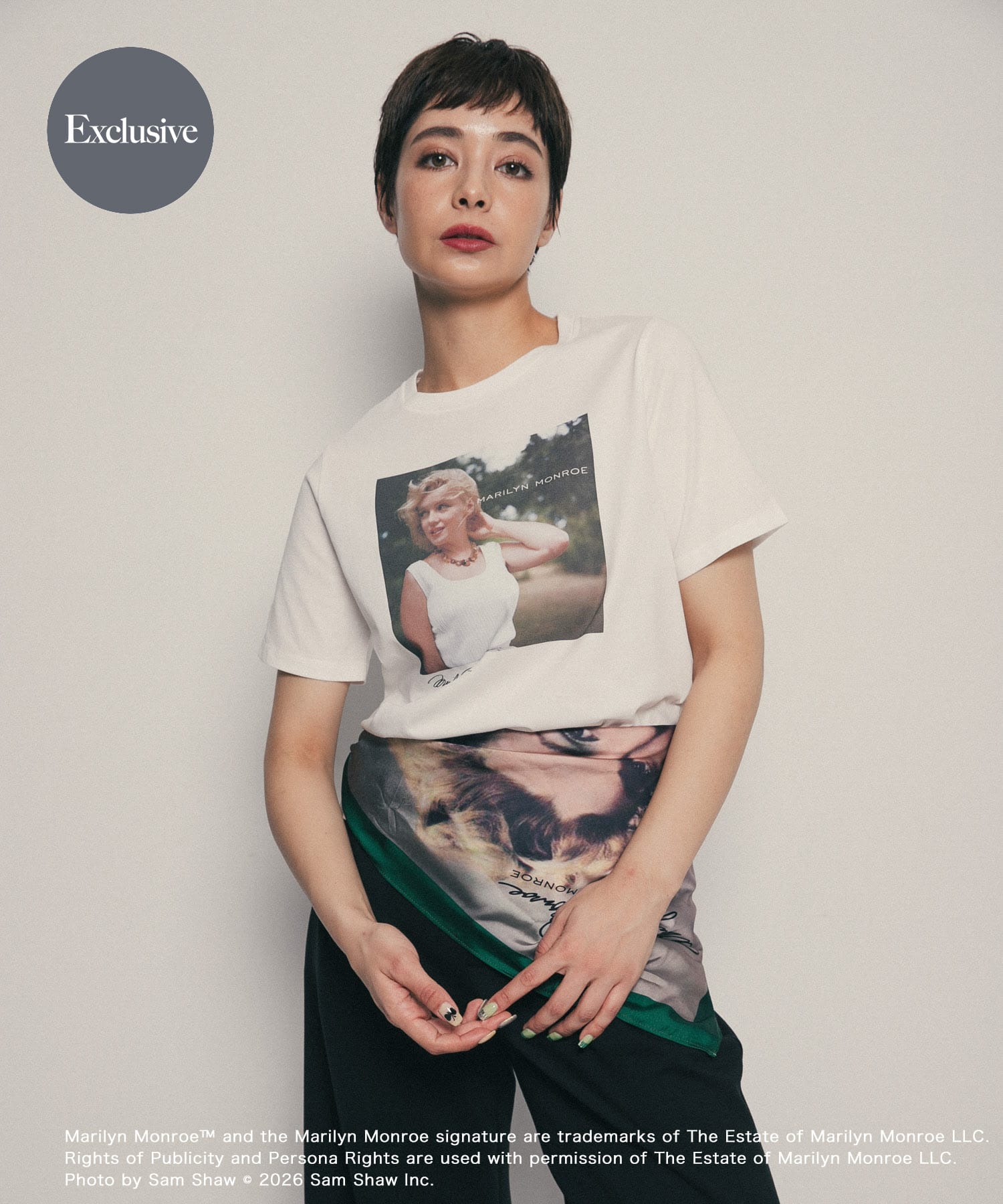 『別注』MARILYNMONROE×SENSE OF PLACE　グラフィックTシャツ