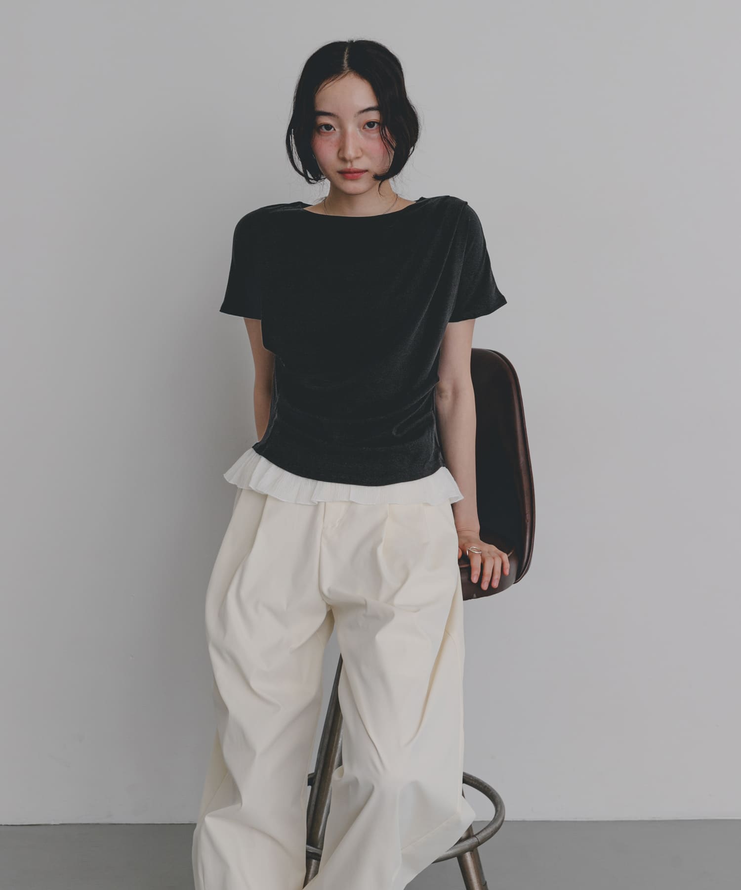 フリルドレープトップ