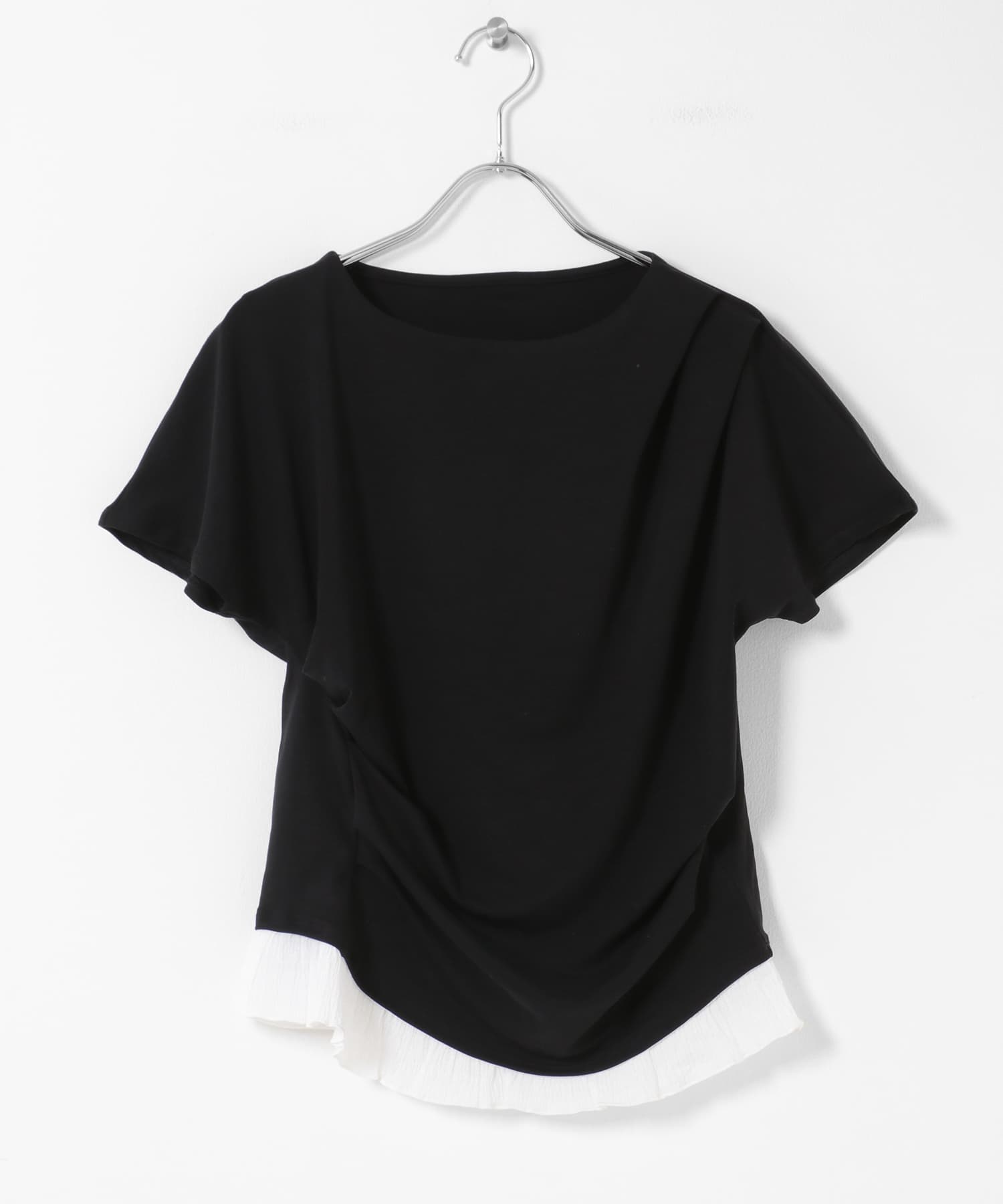 フリルドレープトップ BLACK One