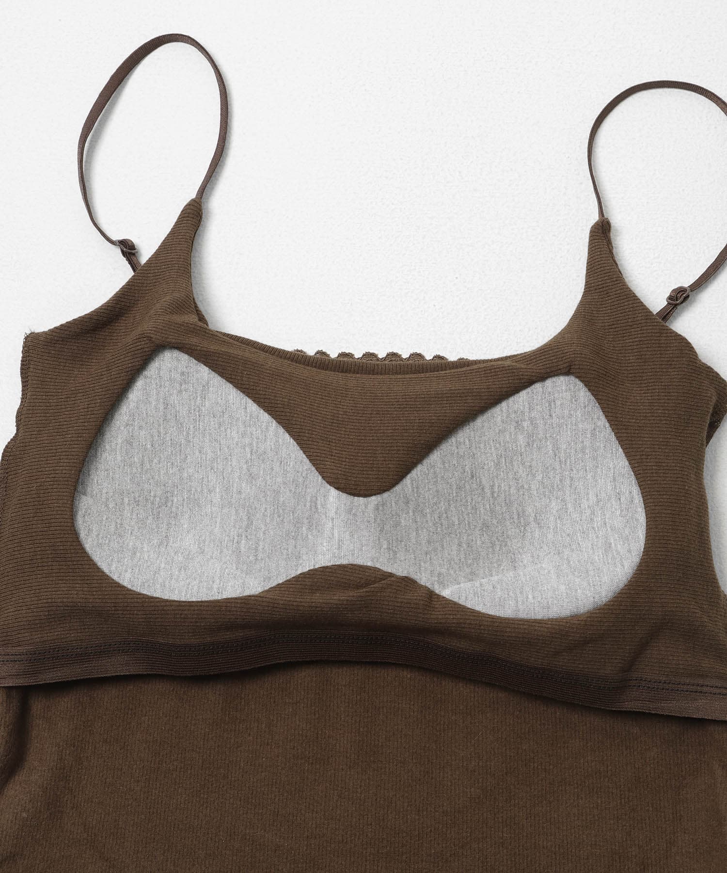『WEB/一部店舗限定』バックレースカップ付きキャミソール BROWN One
