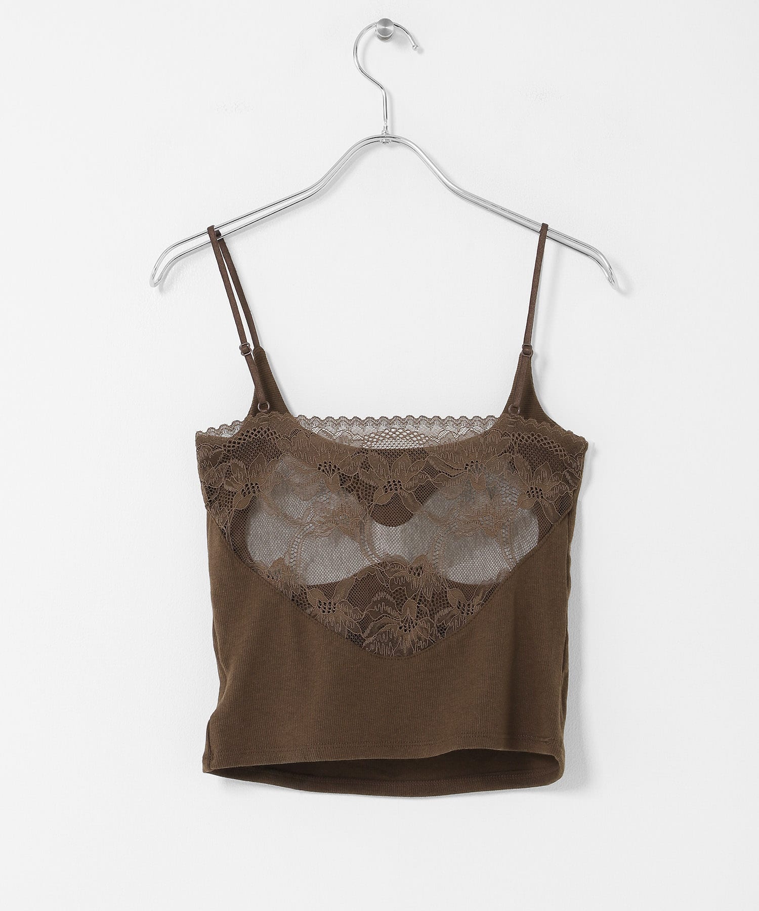 『WEB/一部店舗限定』バックレースカップ付きキャミソール BROWN One