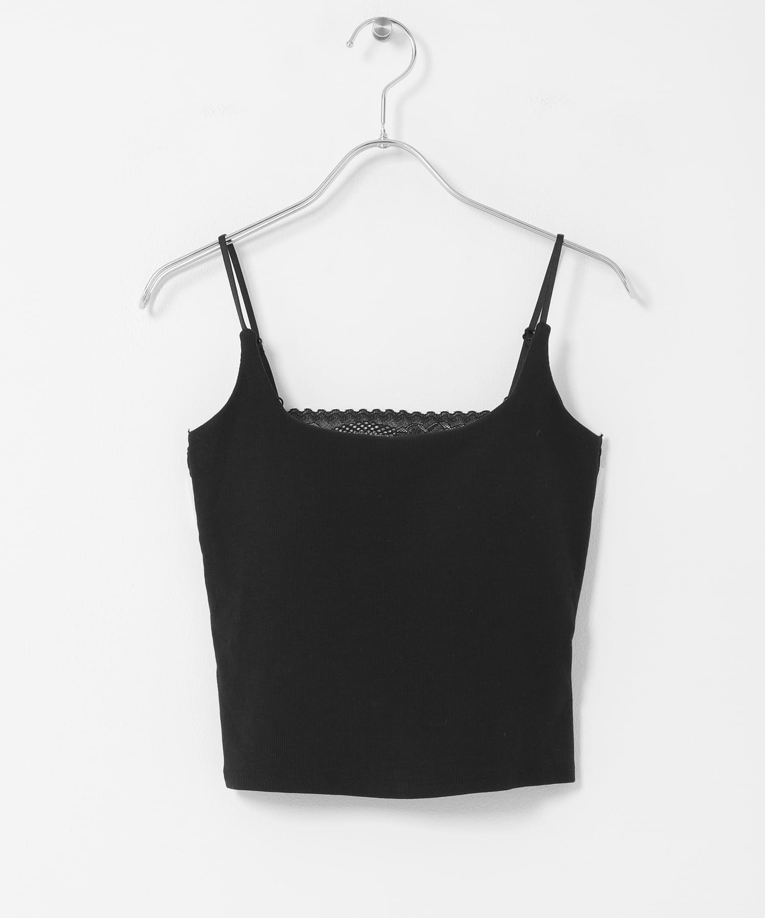 『WEB/一部店舗限定』バックレースカップ付きキャミソール BLACK One