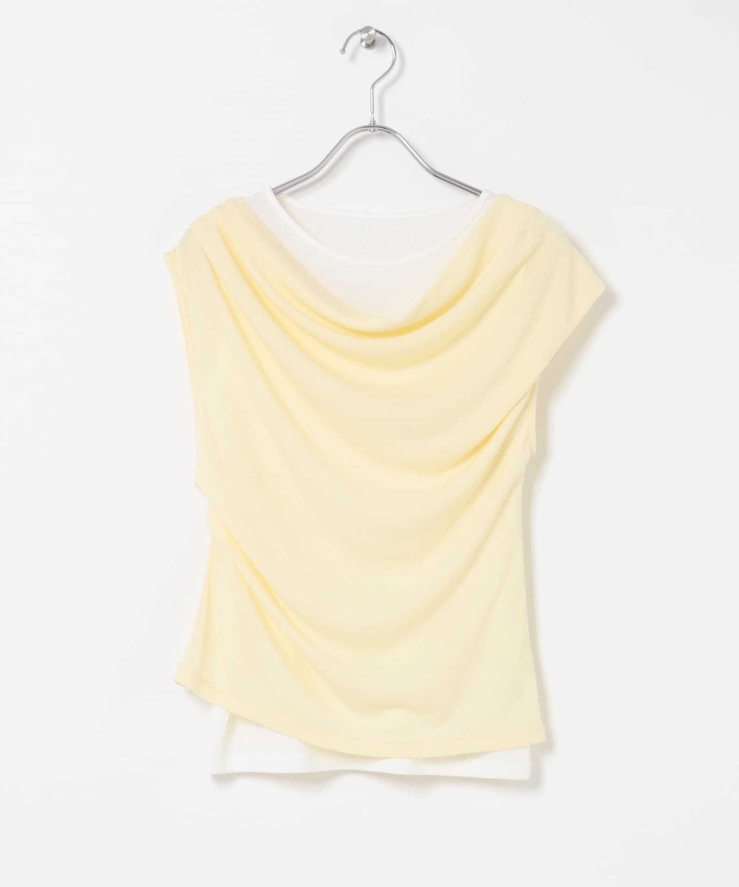 レイヤードドレープカットソー IVORY One