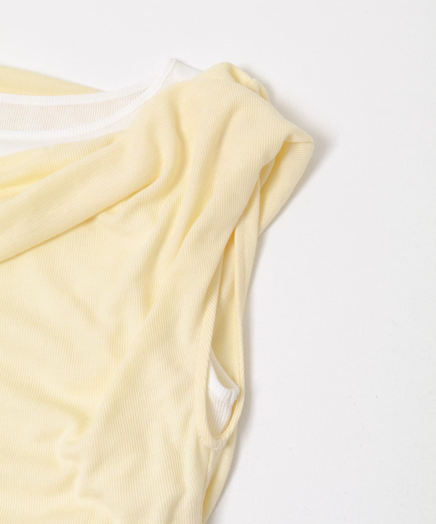 レイヤードドレープカットソー IVORY One