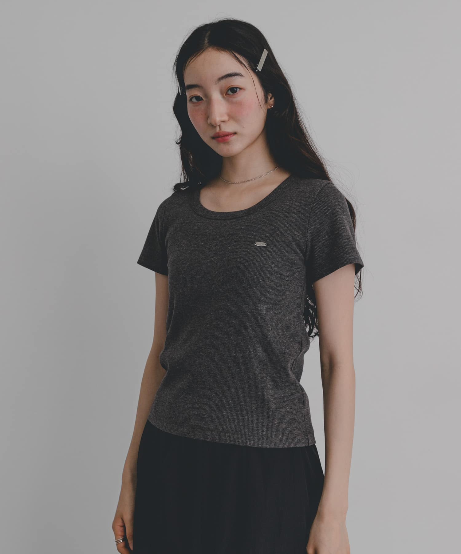 『一部WEB限定カラー』ラウンドネックリブTシャツ(半袖)