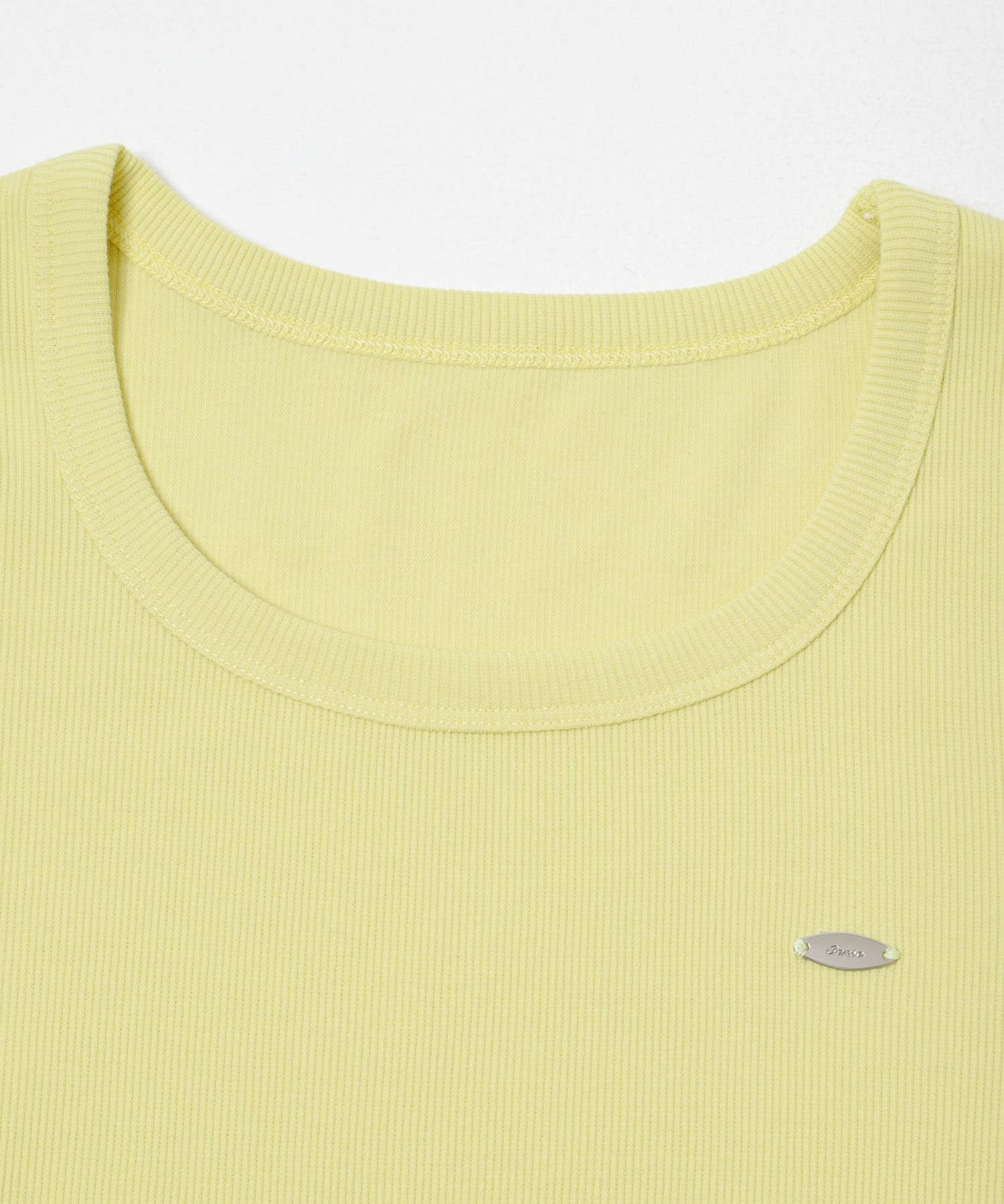 ラウンドネックリブTシャツ(半袖) YELLOW One