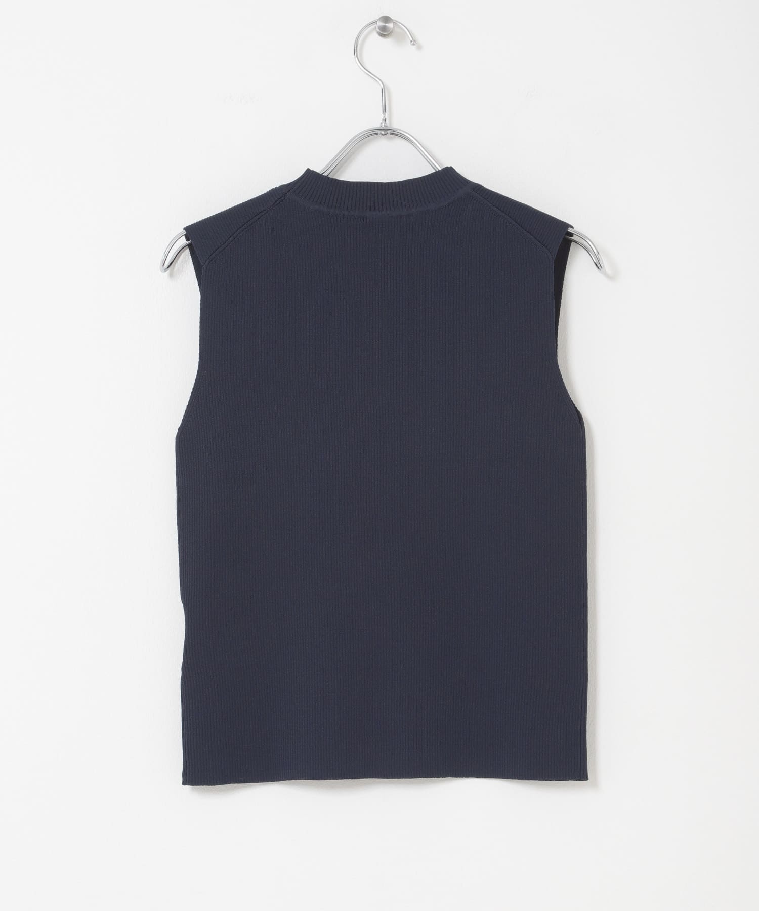 『洗濯可』コンパクトノースリーブセーター NAVY One