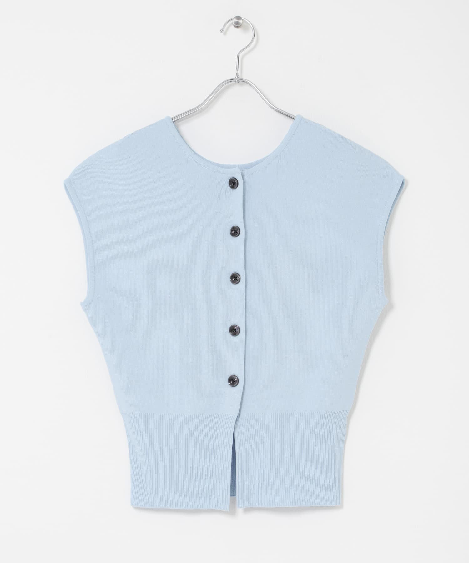 『洗濯可』シェイプラインセーター L.BLUE One