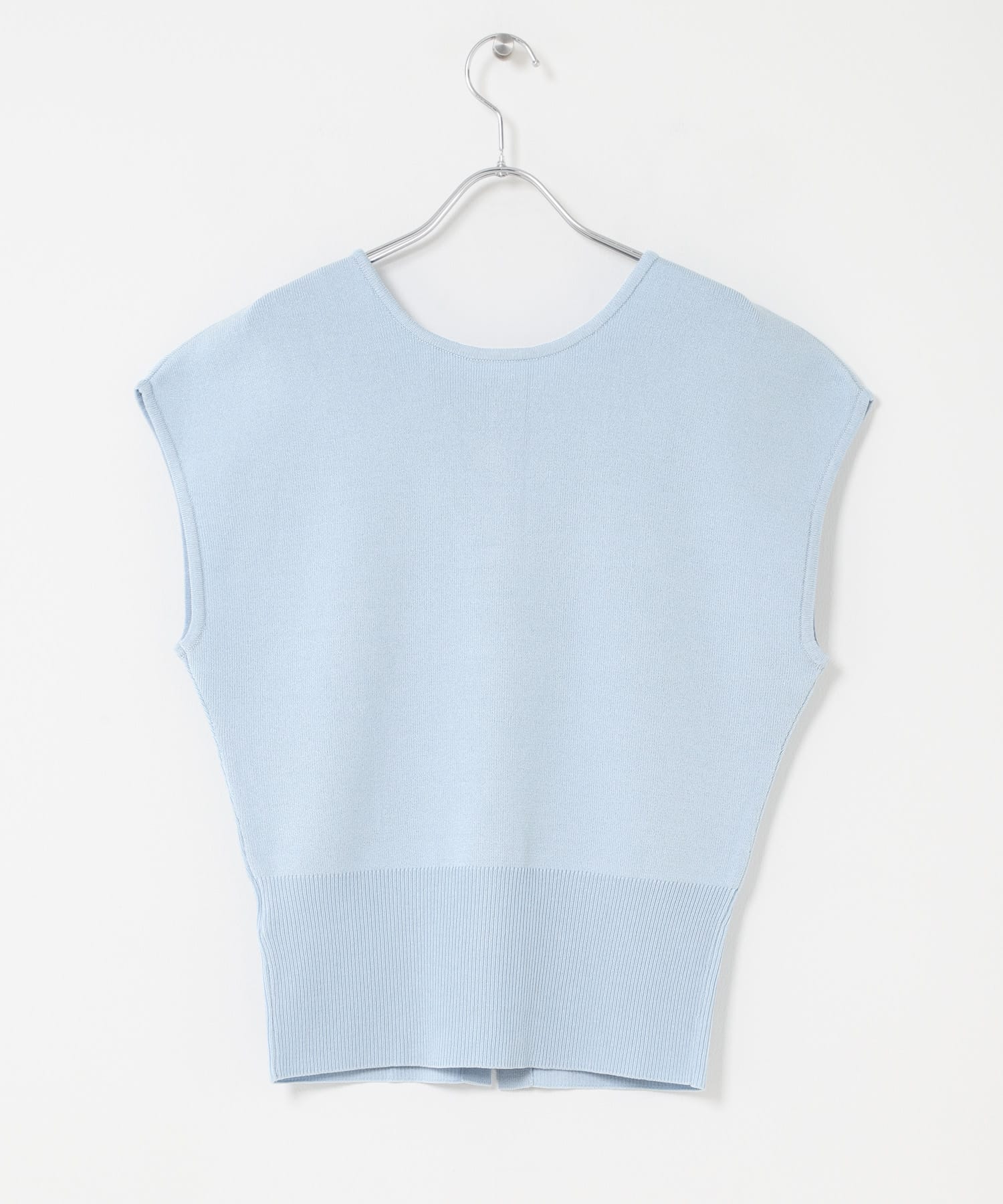 『洗濯可』シェイプラインセーター L.BLUE One