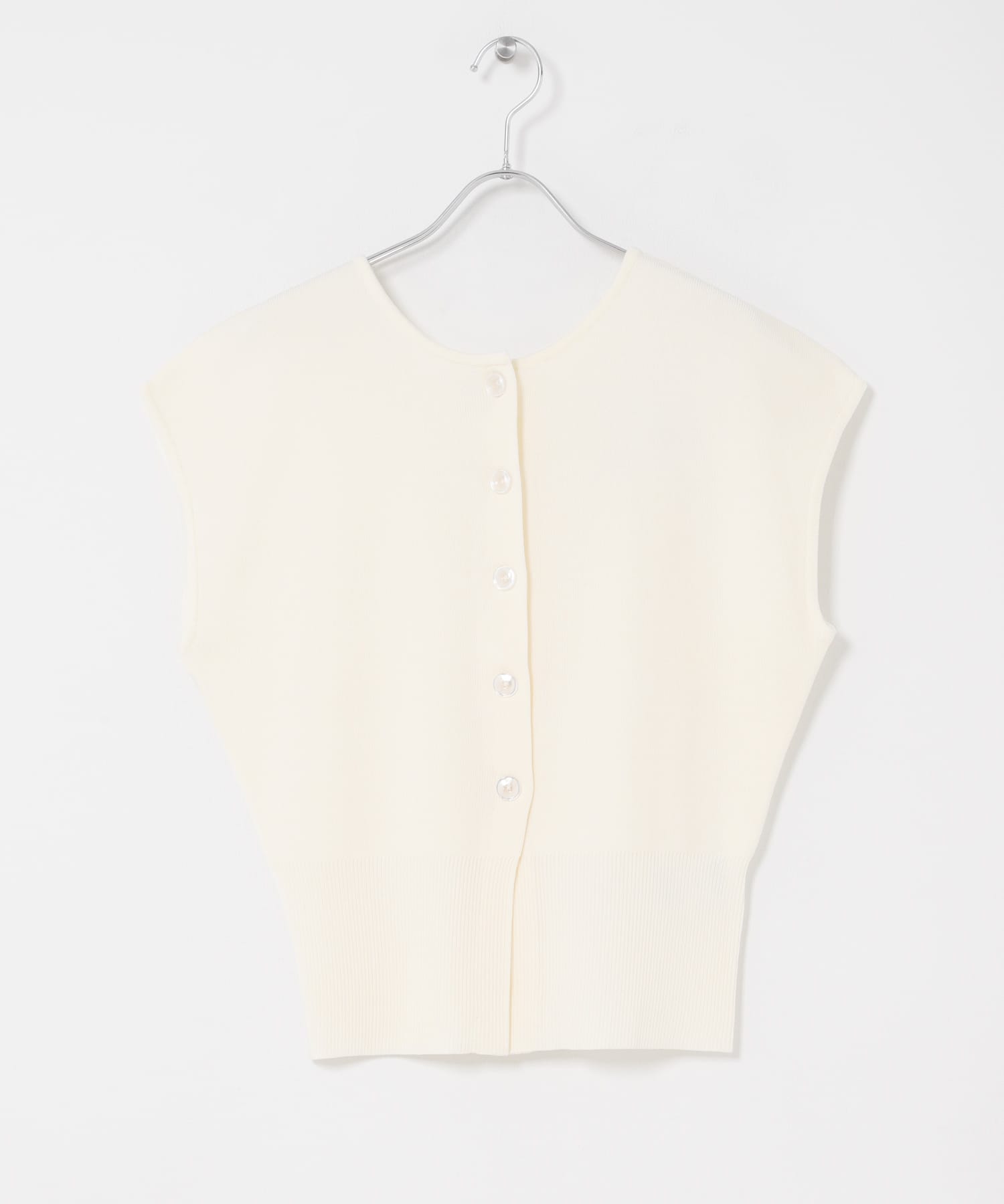 『洗濯可』シェイプラインセーター IVORY One