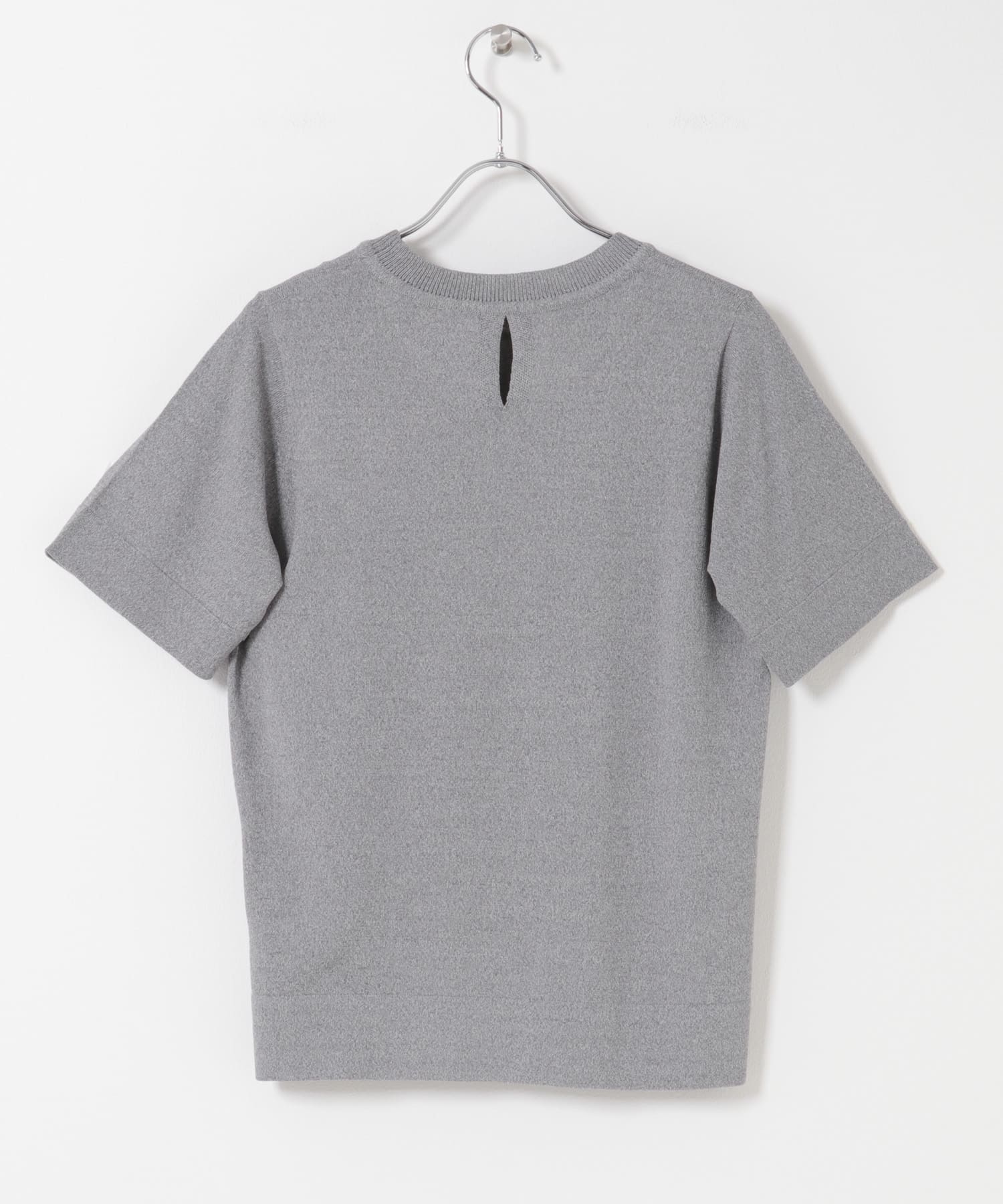 『洗濯可』プレートツキニットTシャツ(半袖) GRAY One