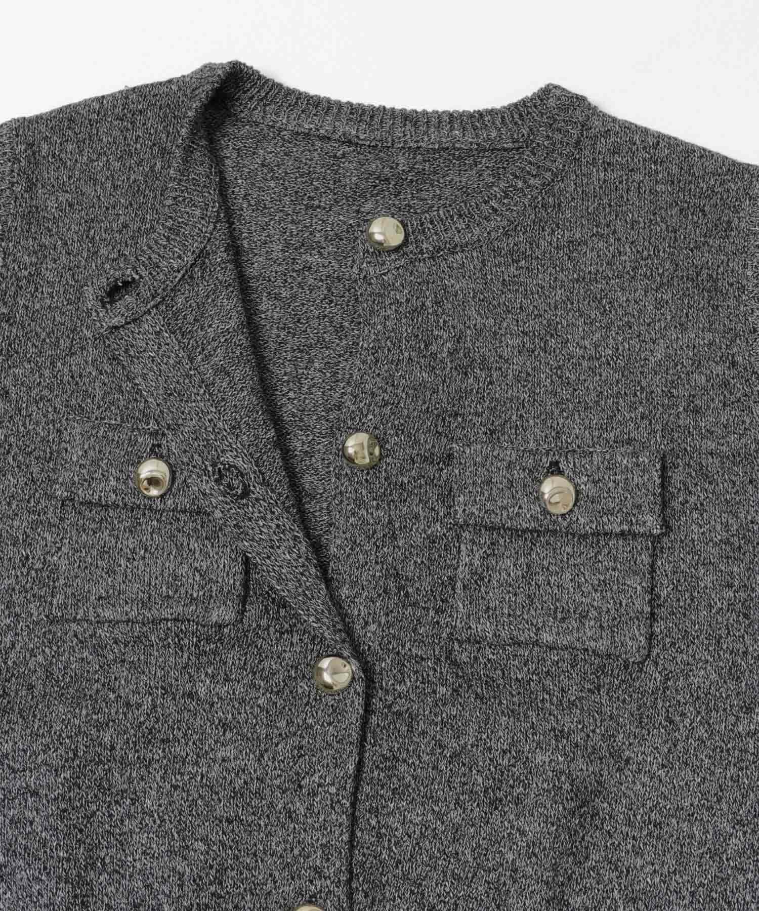 『洗濯可』メタルボタンポケットベスト BLACK One