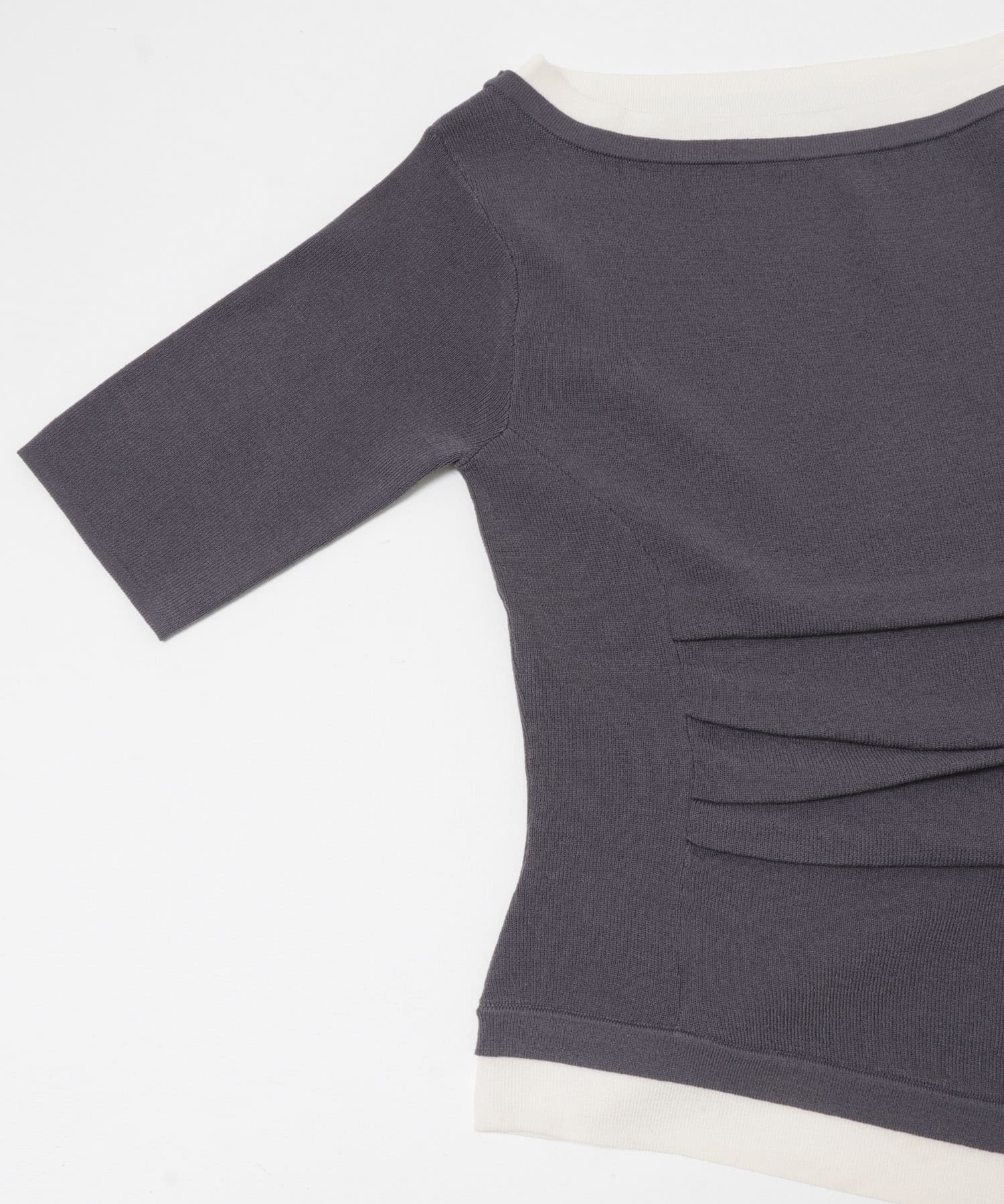 『洗濯可』レイヤードアシメセーター CHARCOAL One