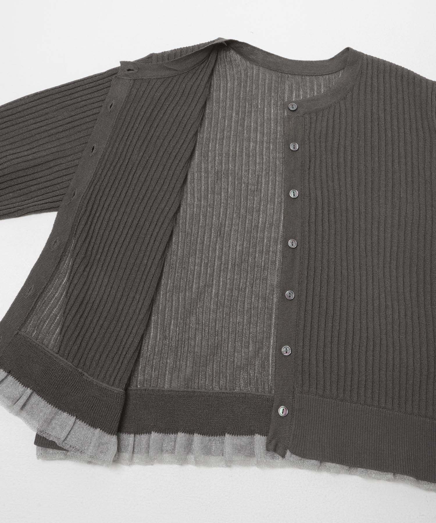 UVケアシアーリブカーディガン CHARCOAL One