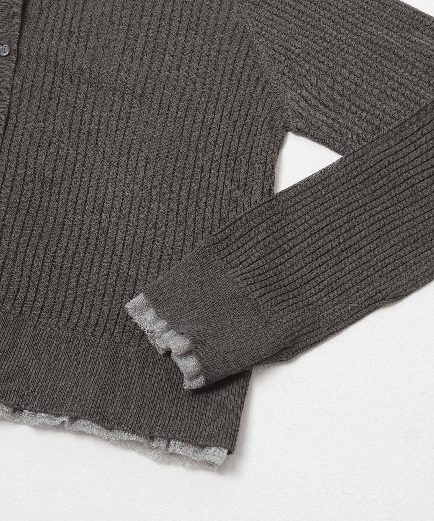 UVケアシアーリブカーディガン CHARCOAL One