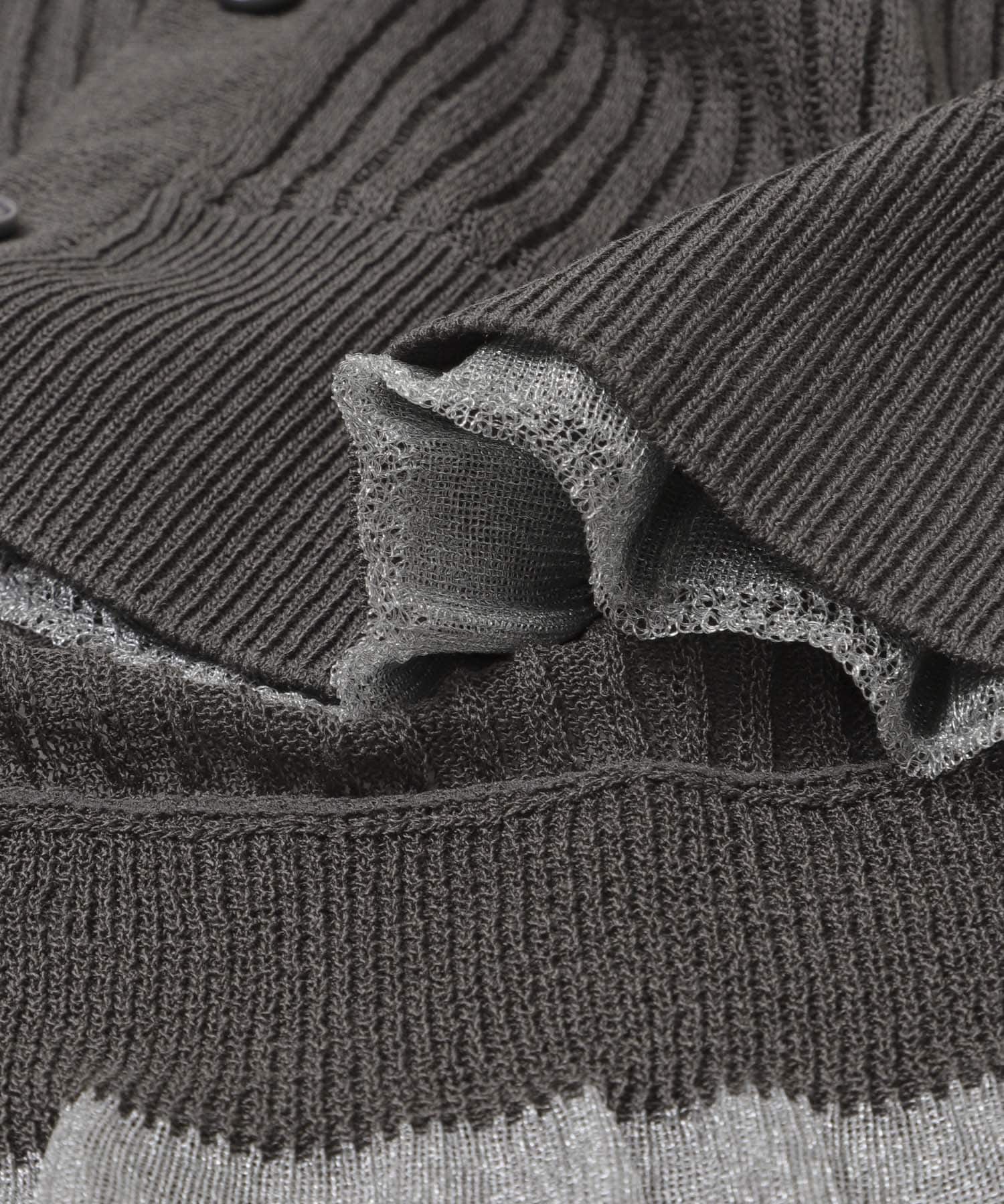 UVケアシアーリブカーディガン CHARCOAL One