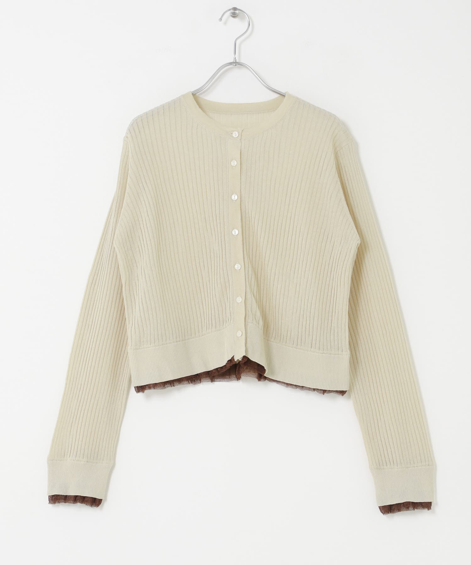 UVケアシアーリブカーディガン BEIGE One
