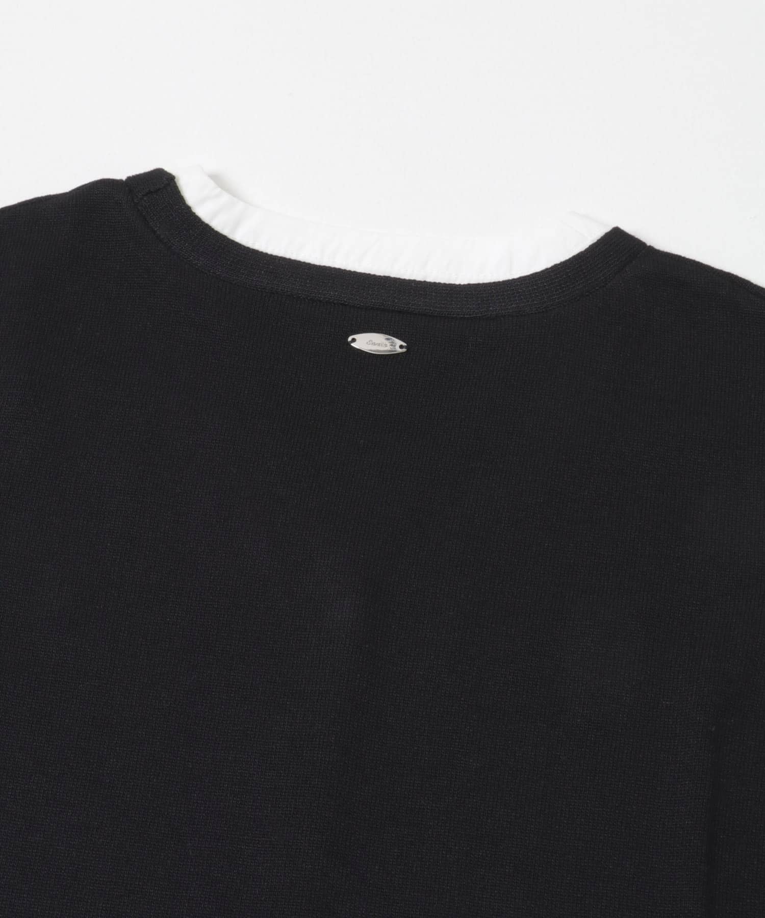 『洗濯可』シャツドッキングレイヤードニットベスト BLACK One